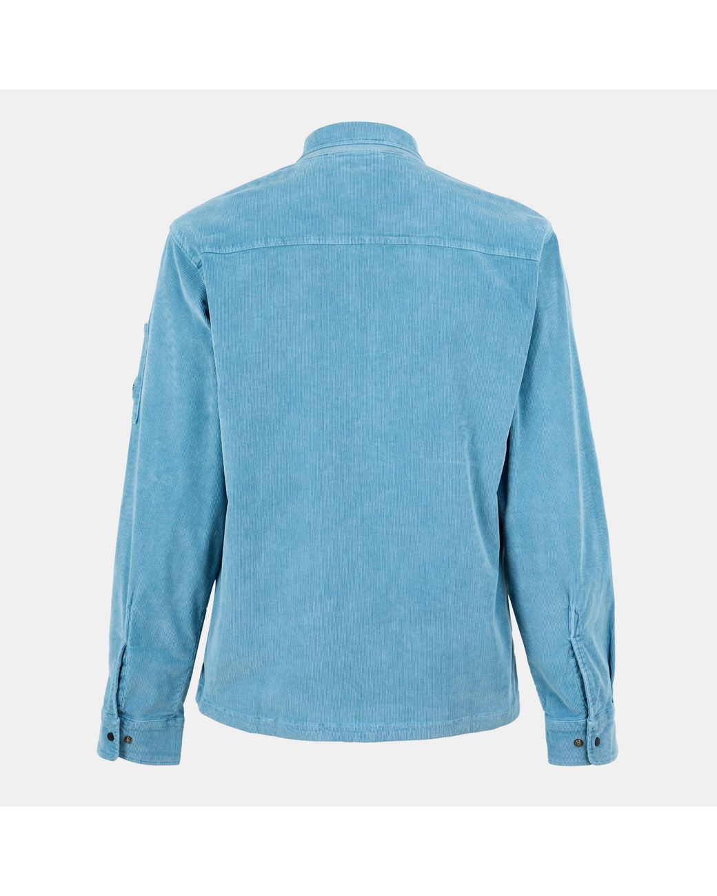C P Company Blue Corduroy Long Sleeve Zip Overshirt for men
