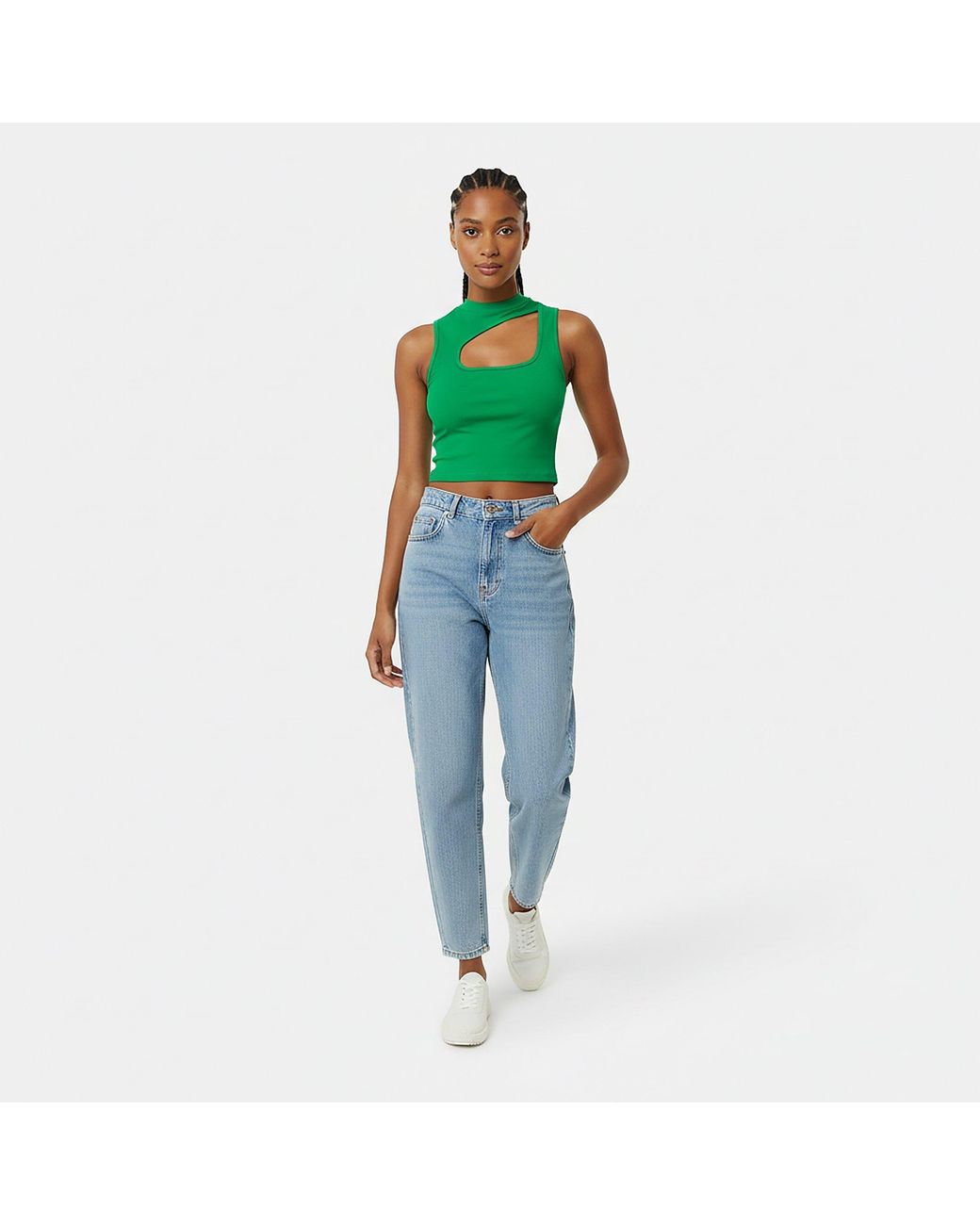 Jack Wills Green Ponte High Neck Top