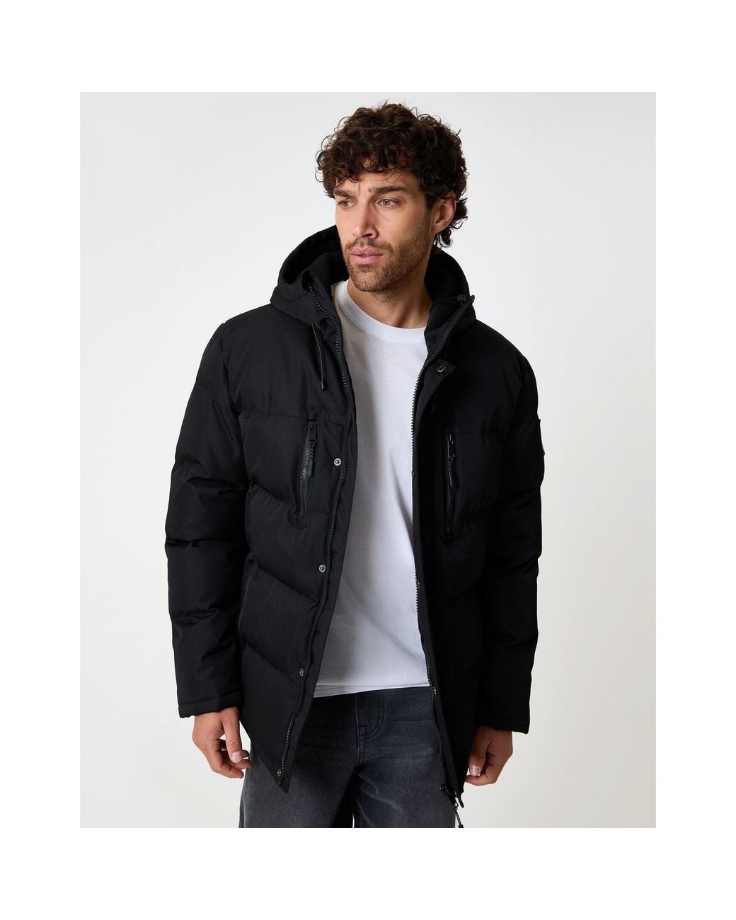 Threadbare Black Tb Matthew Parka for men