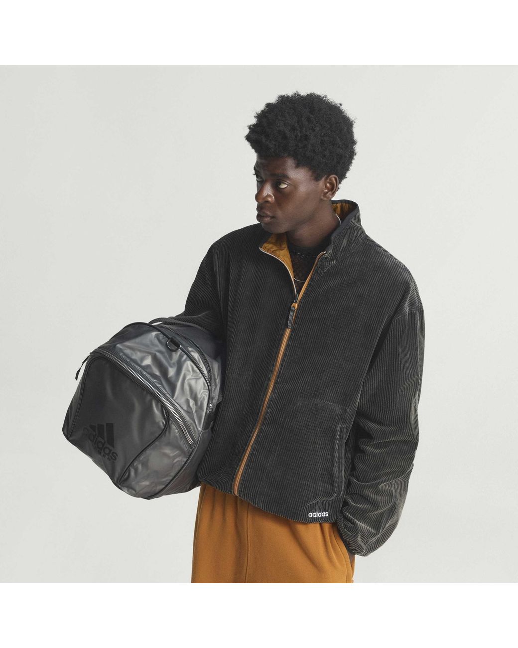 Adidas Black Eqt Full-Zip Short Puffer Jacket for men