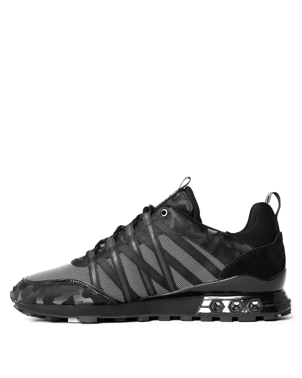 Cruyff Black Fearia Hex Tech Low-Top Trainers for men