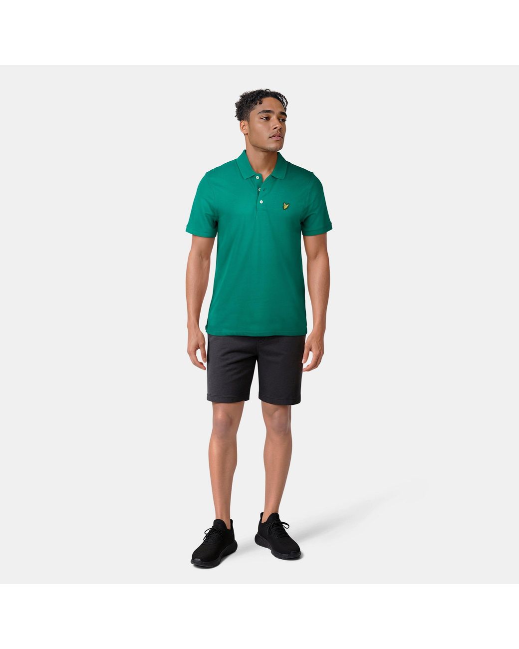 Lyle & Scott Green Basic Short Sleeve Polo Shirt for men