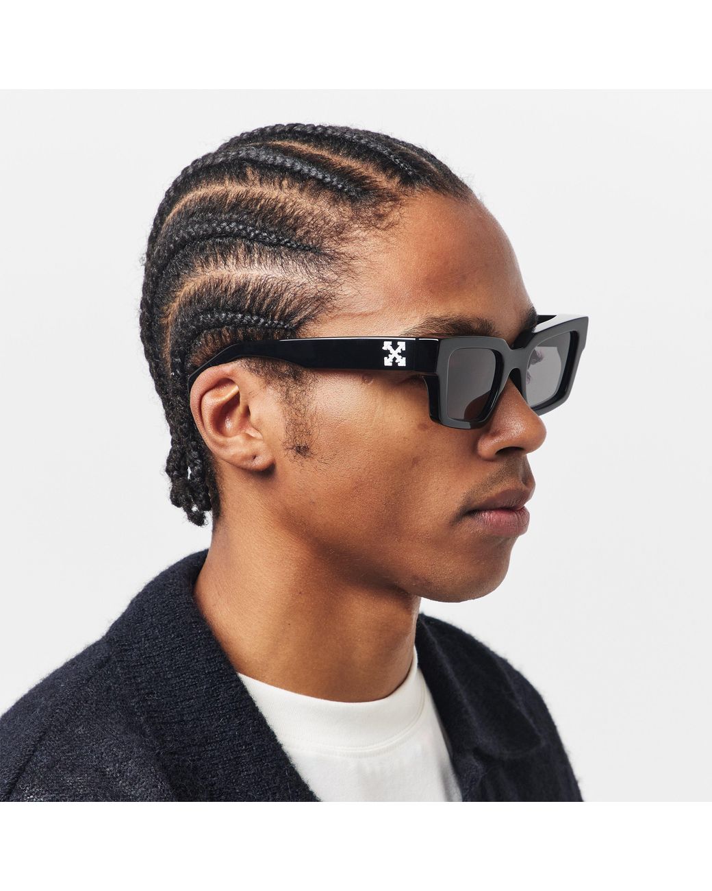 Off-White c/o Virgil Abloh Black Richardson Rectangle Sunglasses for men