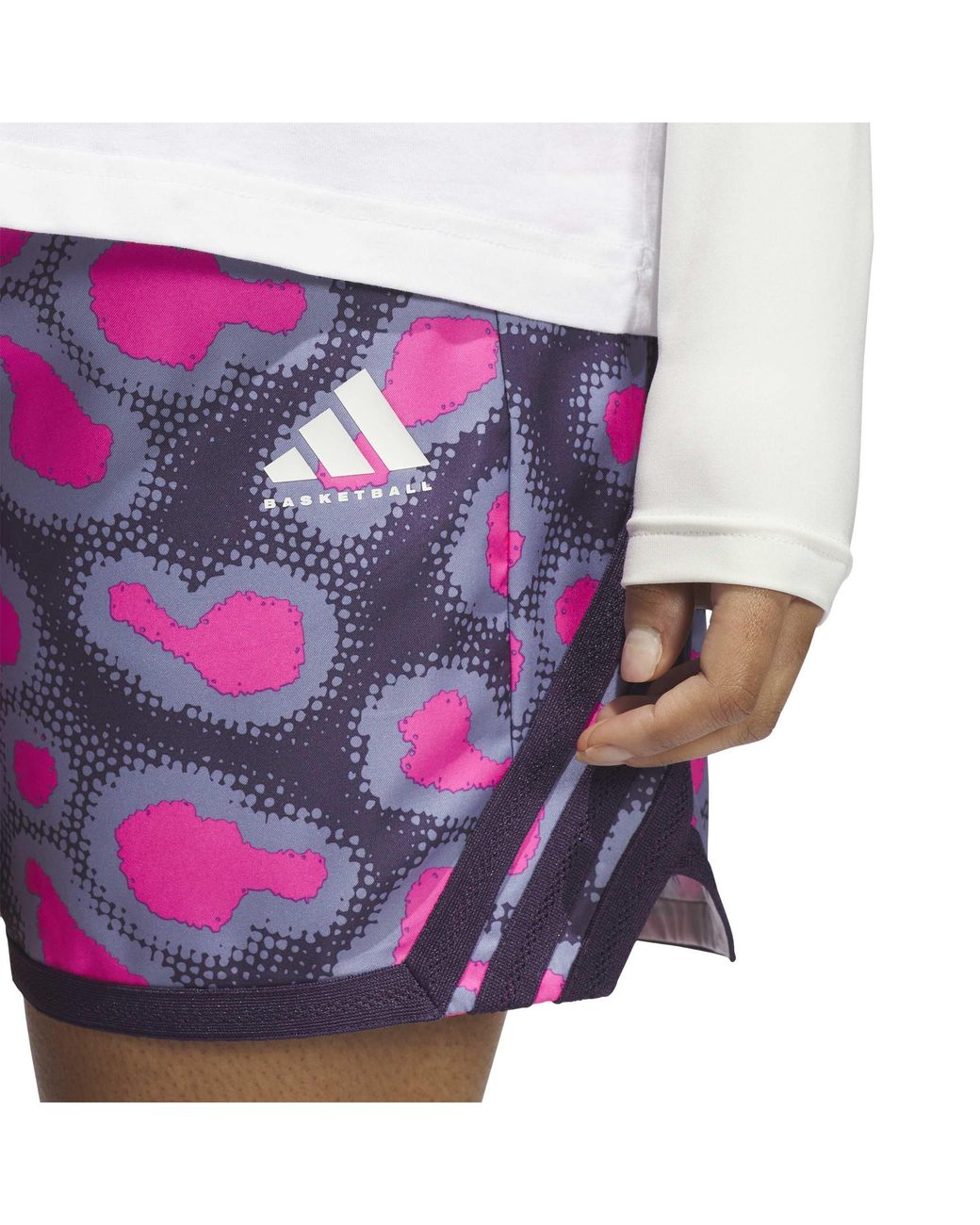 Adidas Purple Crazy Lite All-Over Print Basketball Shorts for men