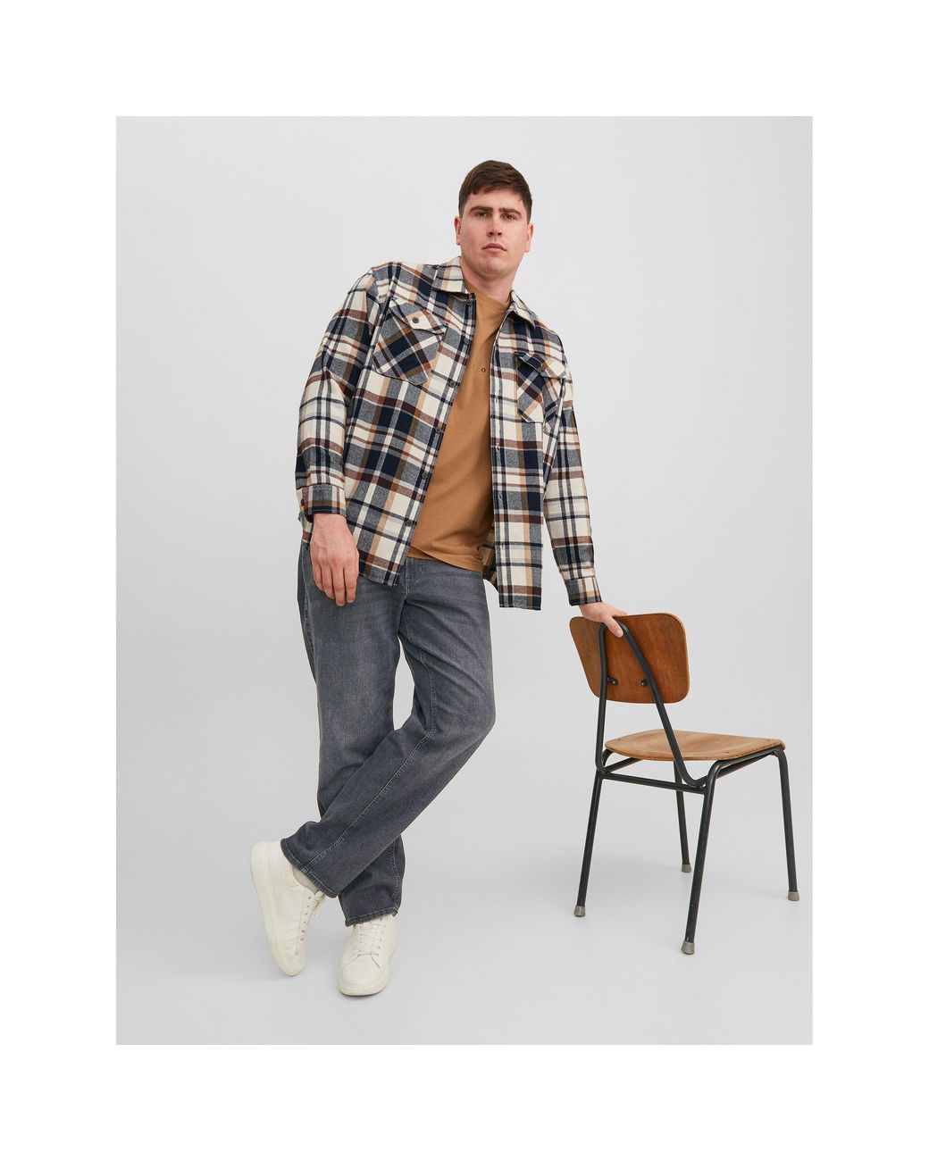 Jack & Jones Gray Jack+ Mike 270 Jeans Plus Size for men