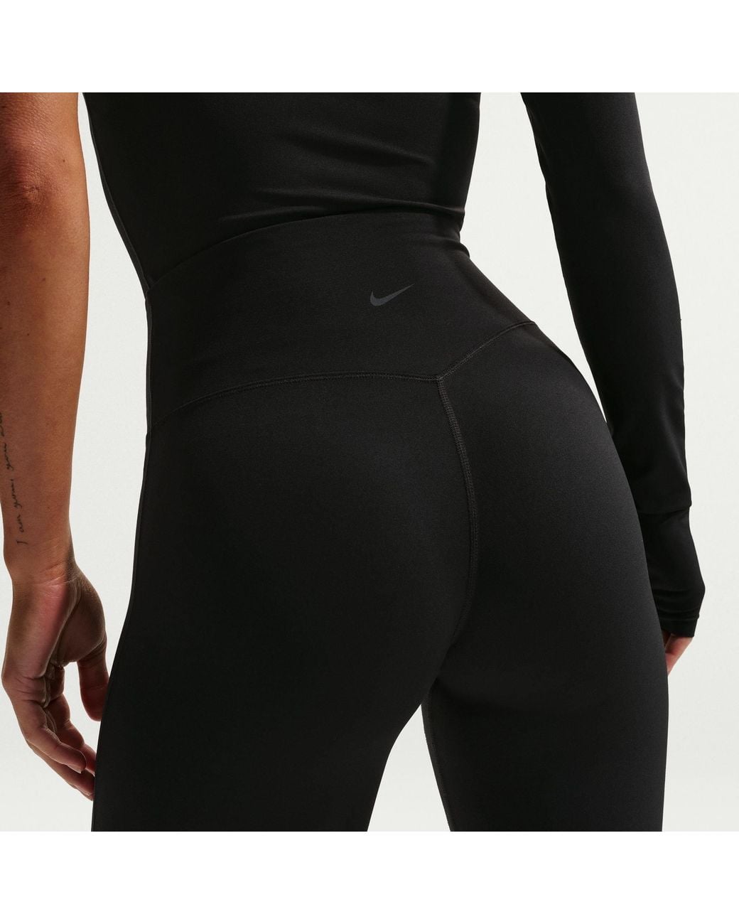 Nike Black Zenvy Flared High-Waisted Skinny-Fit Leggings