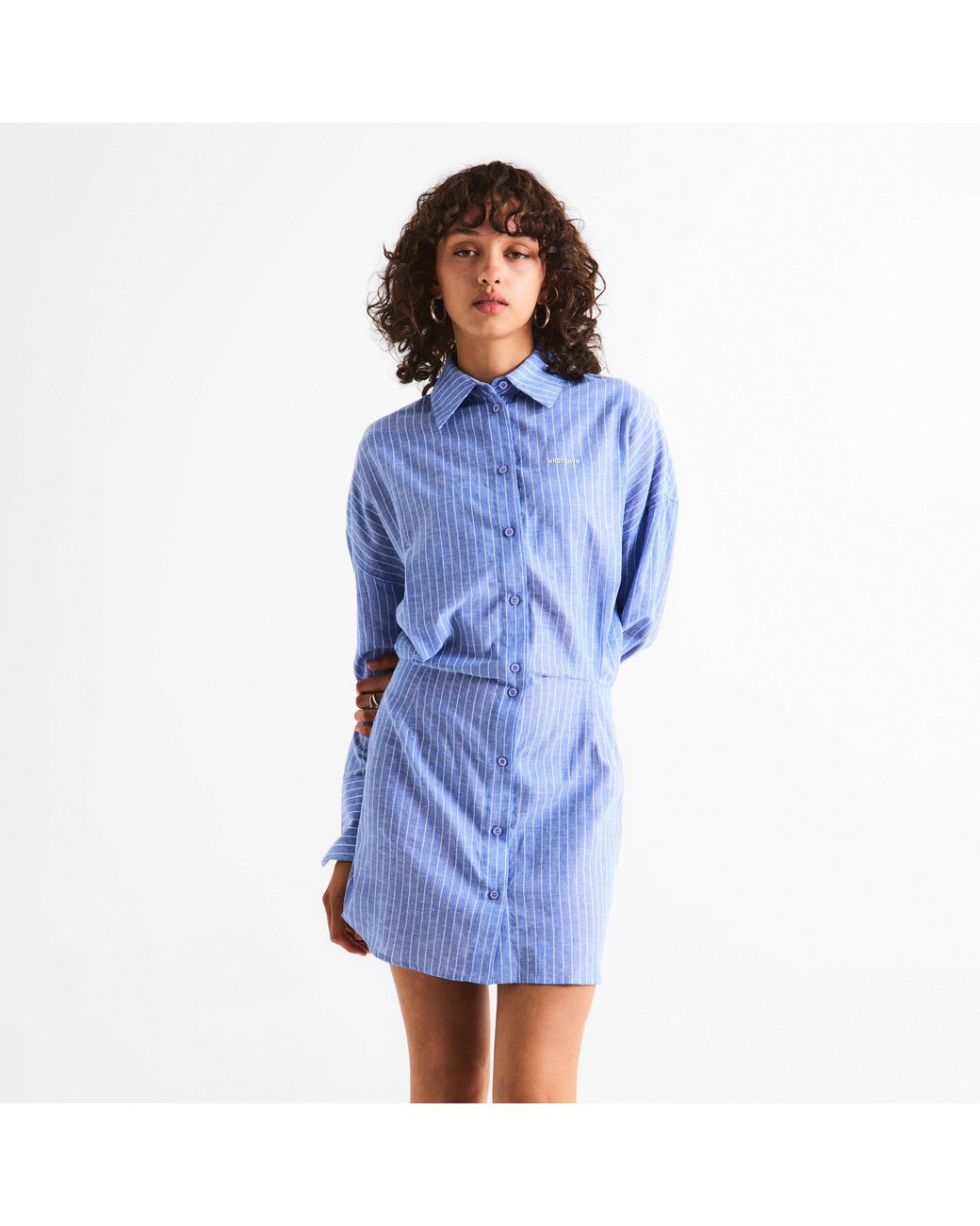 WRSTBHVR Blue Shirt Dress