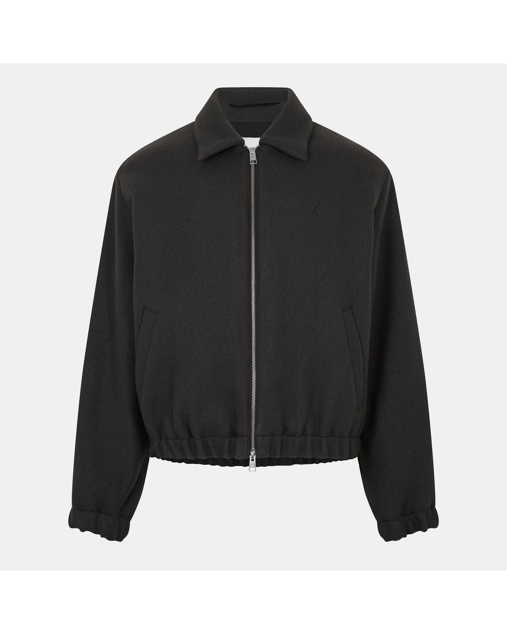 AMI Black Wool Harrington Jacket for men
