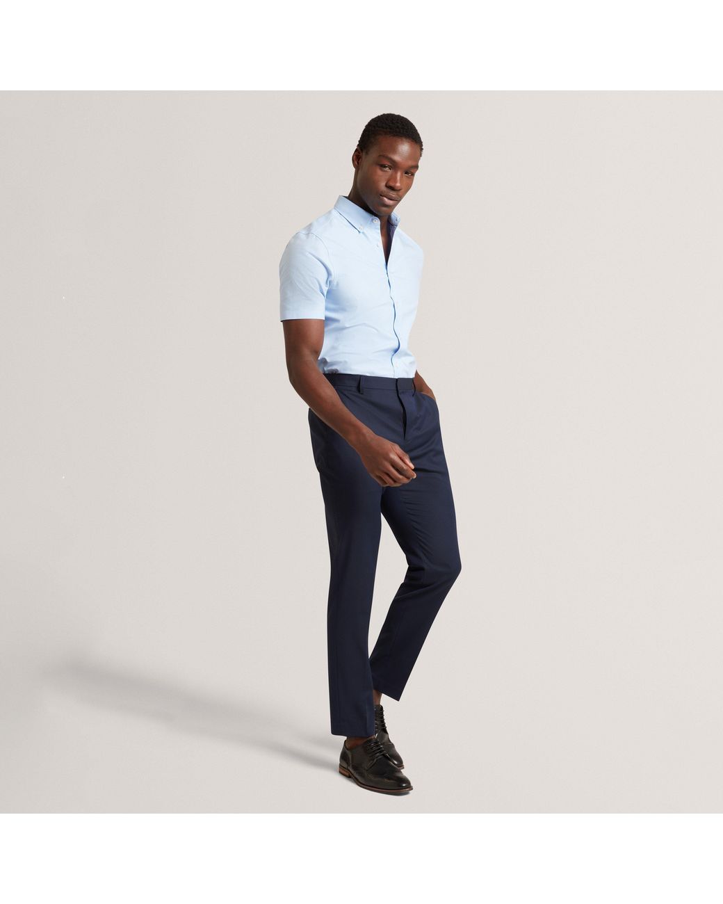 Ted Baker Blue Ss Reg Fit Oxford Shirt for men