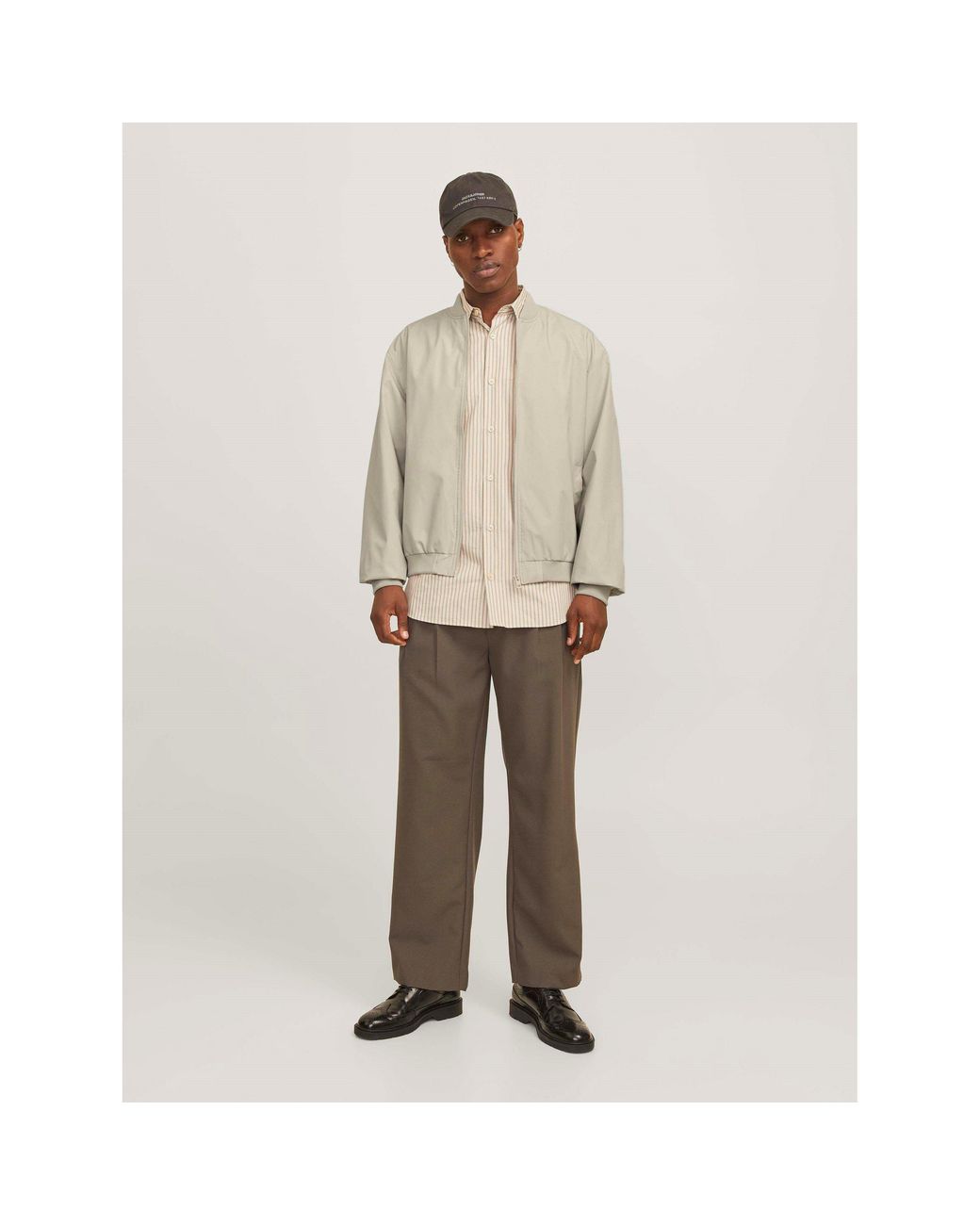 Jack & Jones White Charge Bomber Jacket for men
