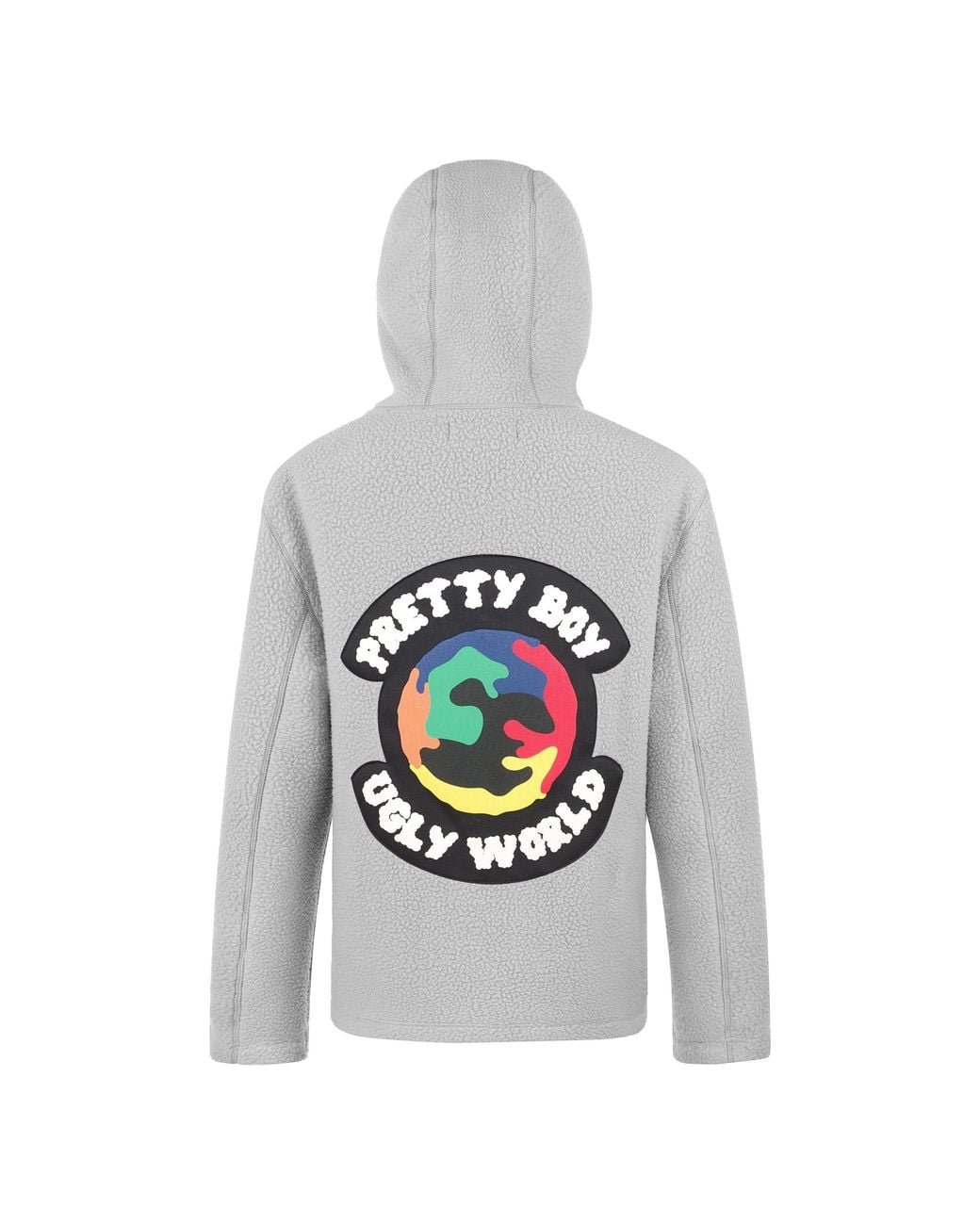 PRETTY BOY UGLY WORLD Gray Textured Sherpa Jacket for men