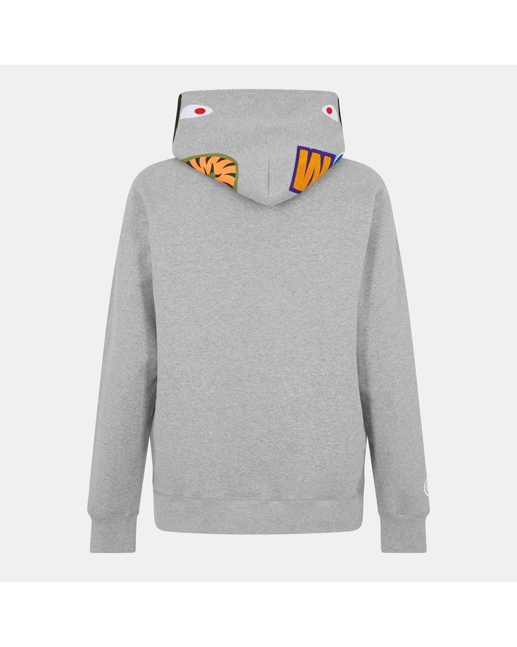 A Bathing Ape Gray Shark Wgm Pull Over Hoodie for men