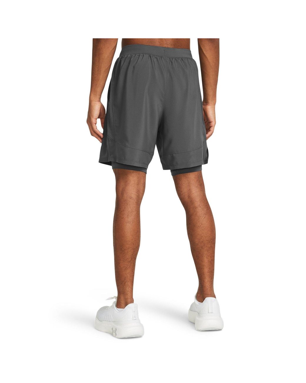 Under Armour Gray Ua Launch Run 2-In-1 Shorts for men