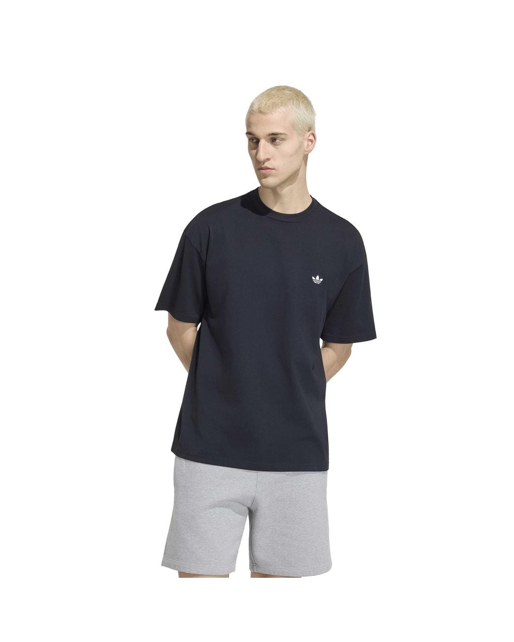 Adidas Originals Black Essentials Loose Cotton T-Shirt for men