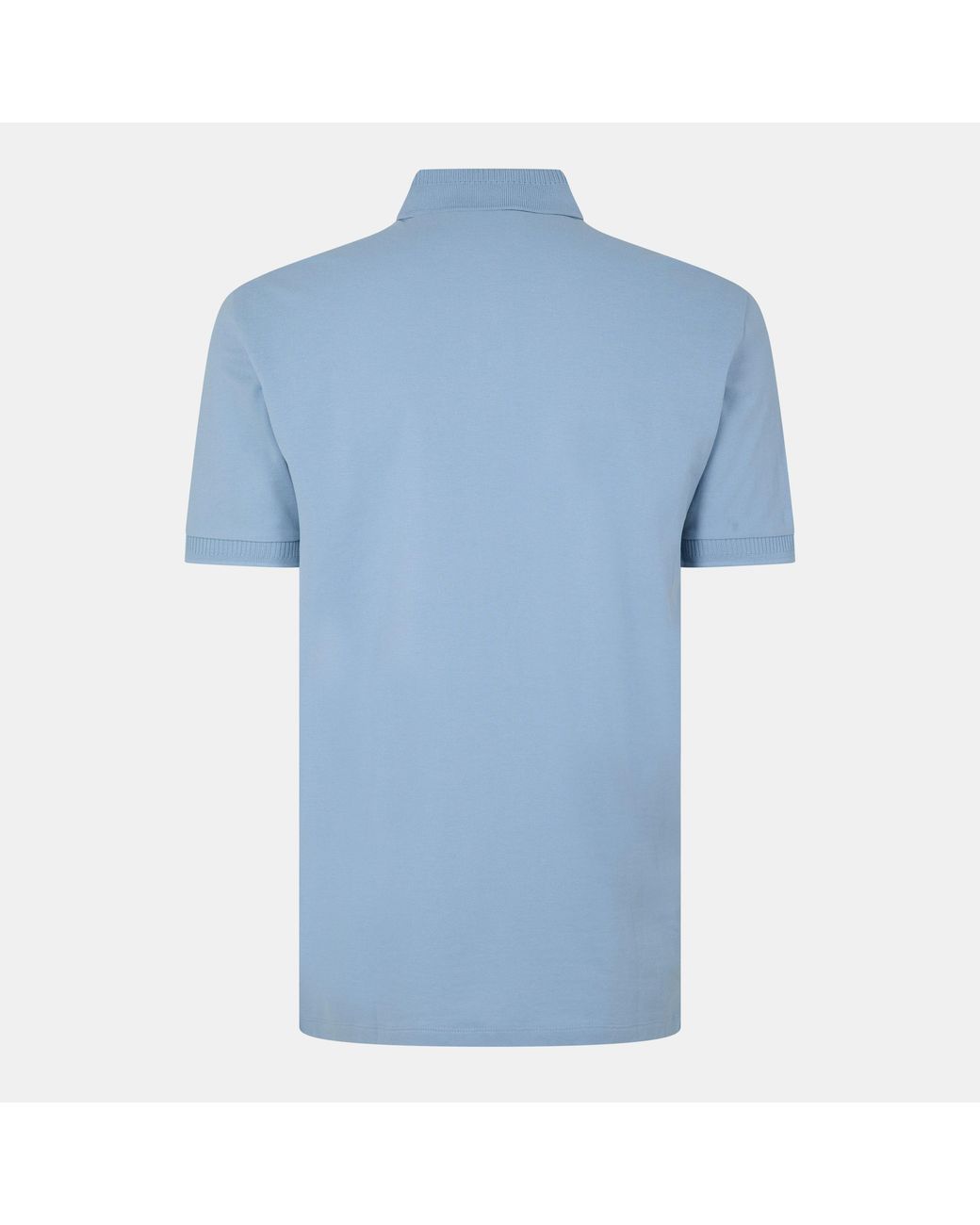 HUGO Blue Deruso Short Sleeve Polo Shirt With Logo Detail And Ribbed Collar for men