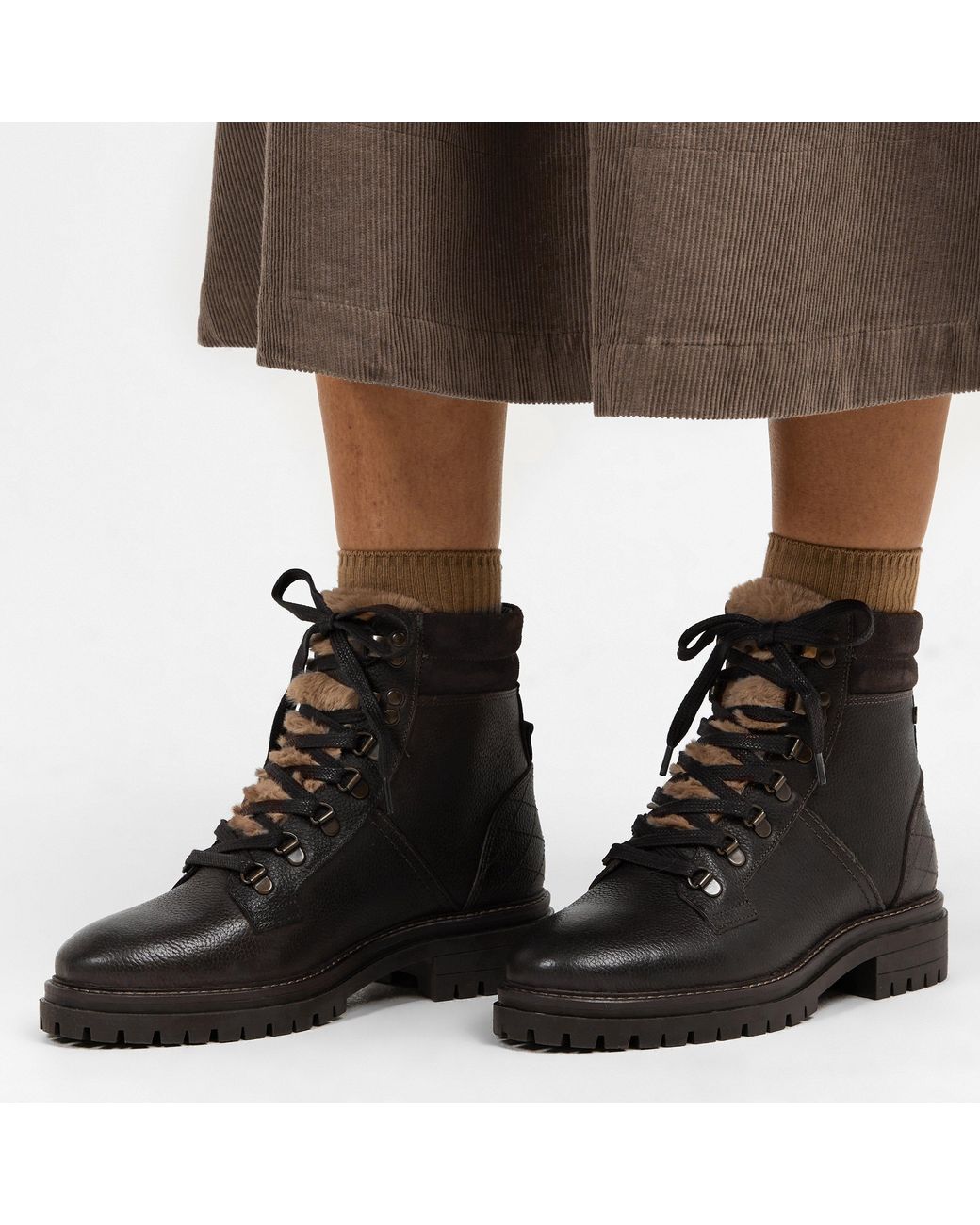 Barbour Brown Bamburgh Heritage Rugged Hiker Boots
