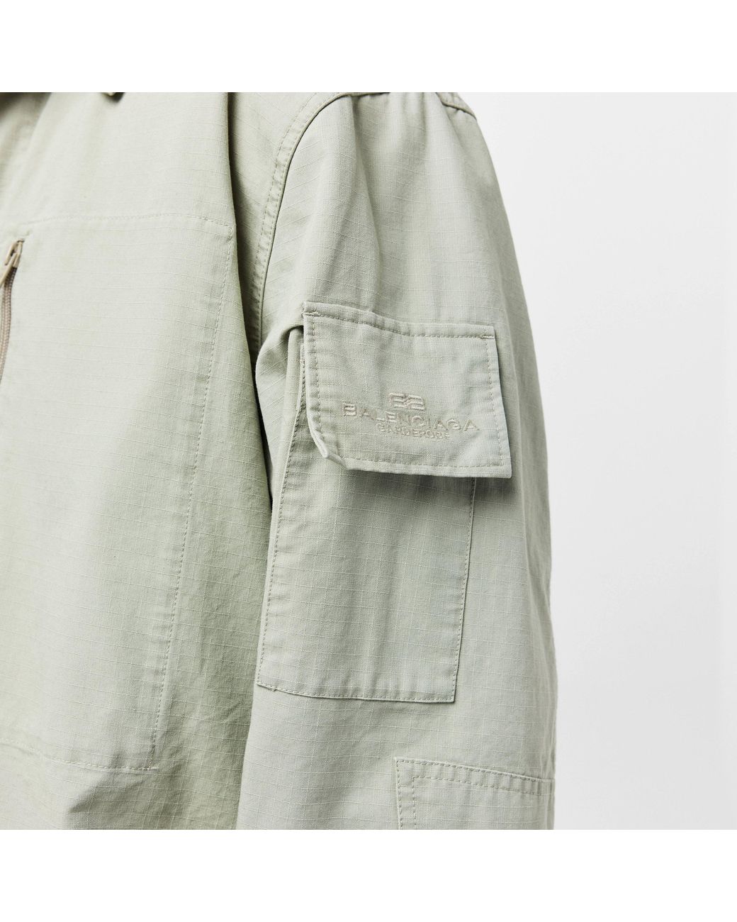 Balenciaga Gray Military Long Sleeve Shirt for men