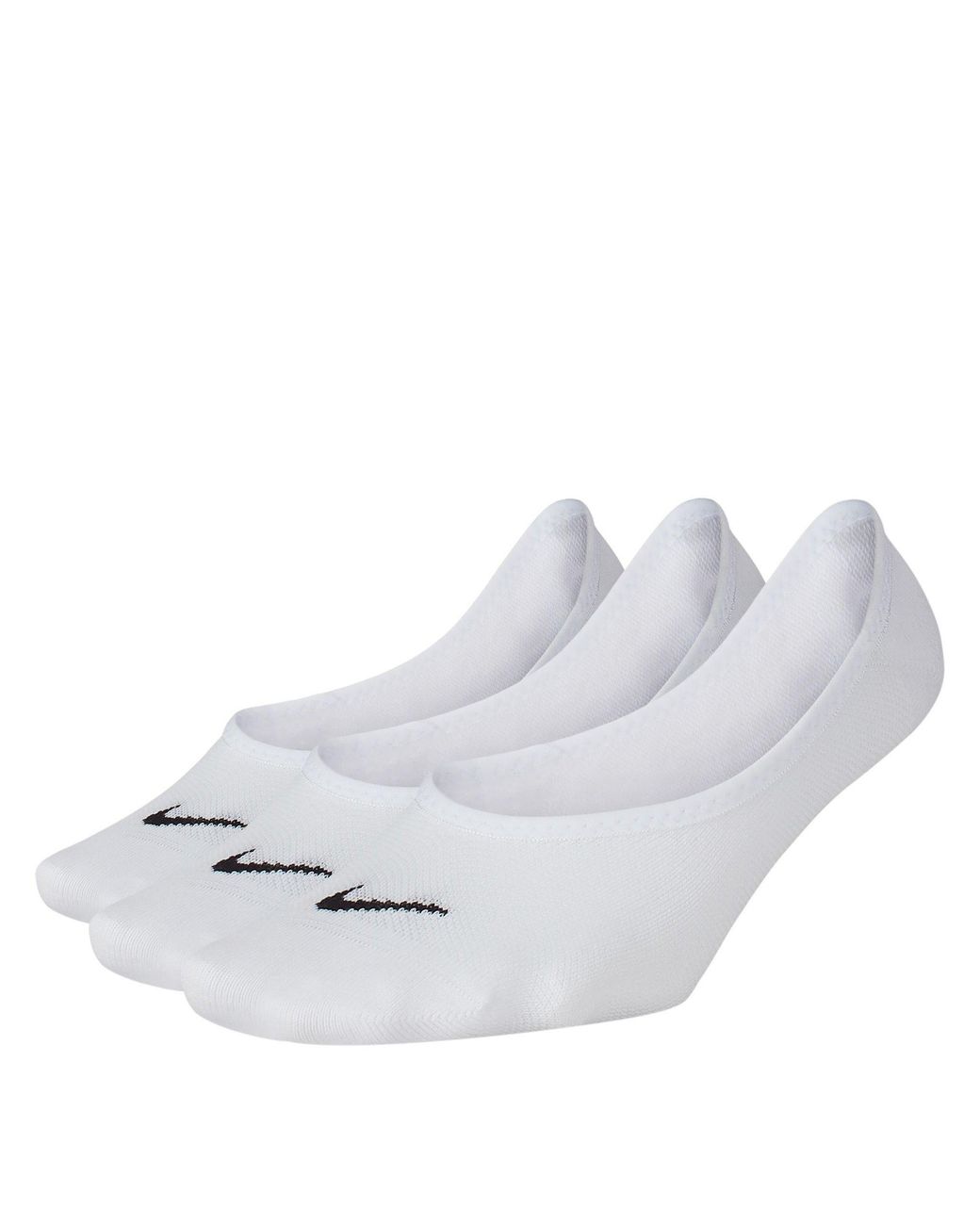 Nike White 3 Pack Invisible Socks Ladies