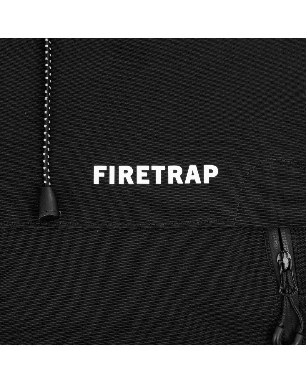 Firetrap Black Windproof Hooded Long Sleeve Windbreaker for men