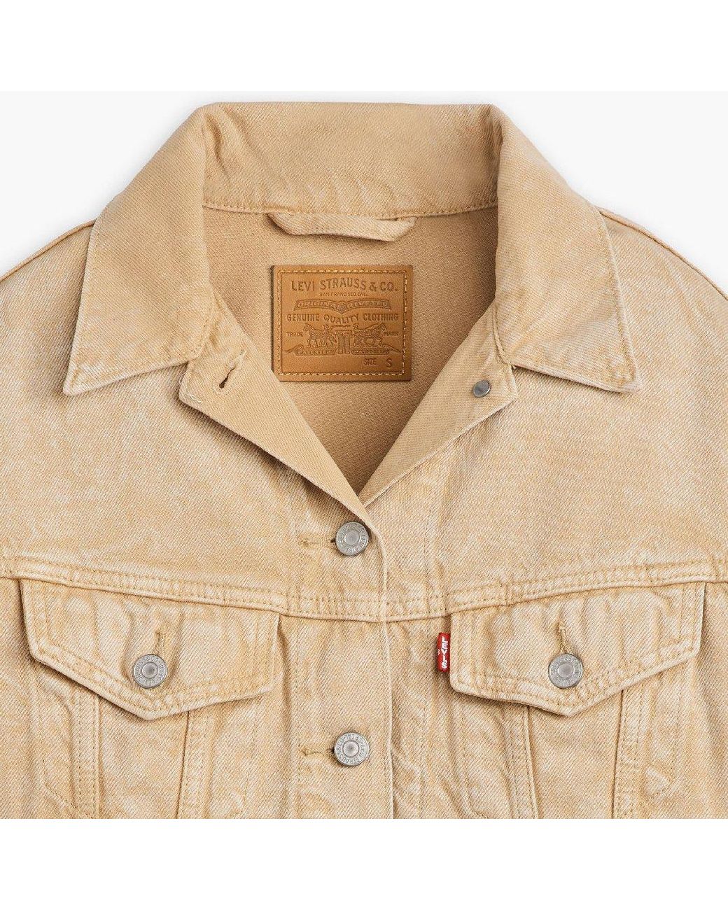 Levi's Natural Levi's Shrunken 90S Stone Wash Denim Jacket With Metal Badge