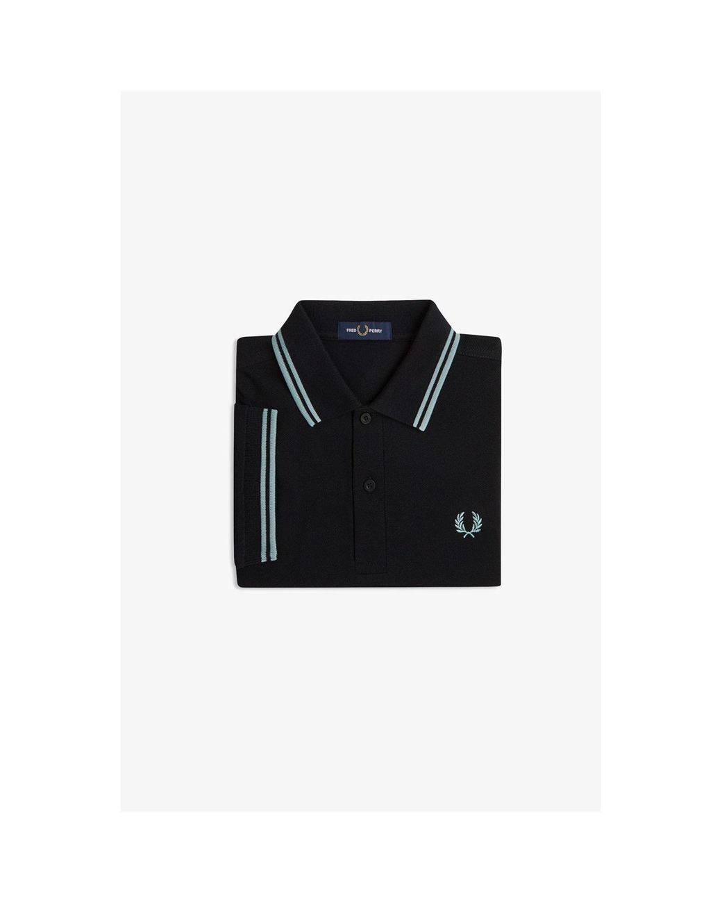Fred Perry Black Short Sleeve Twin Tipped Polo Shirt for men