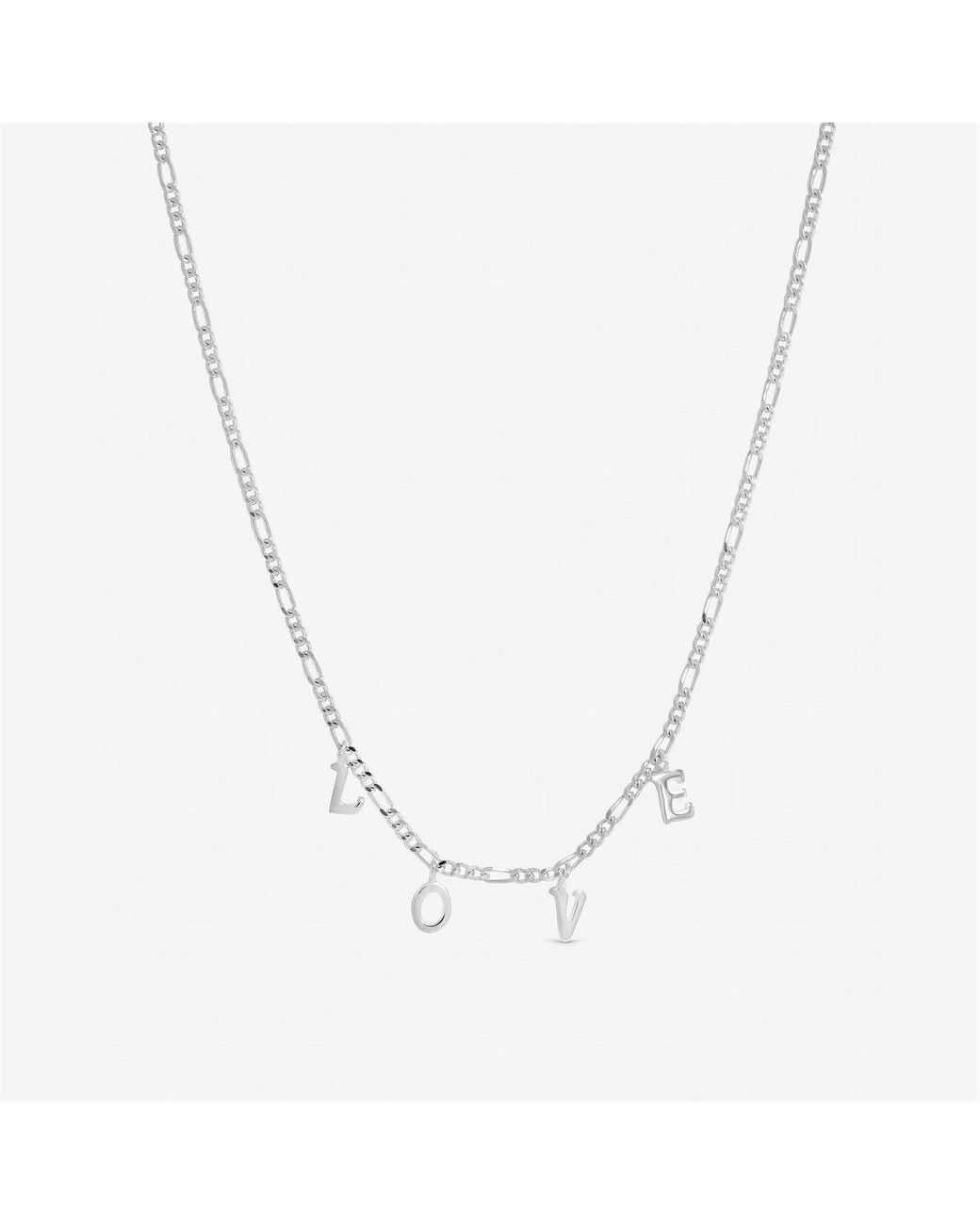 Inicio Metallic Sterling Plated Love Necklace