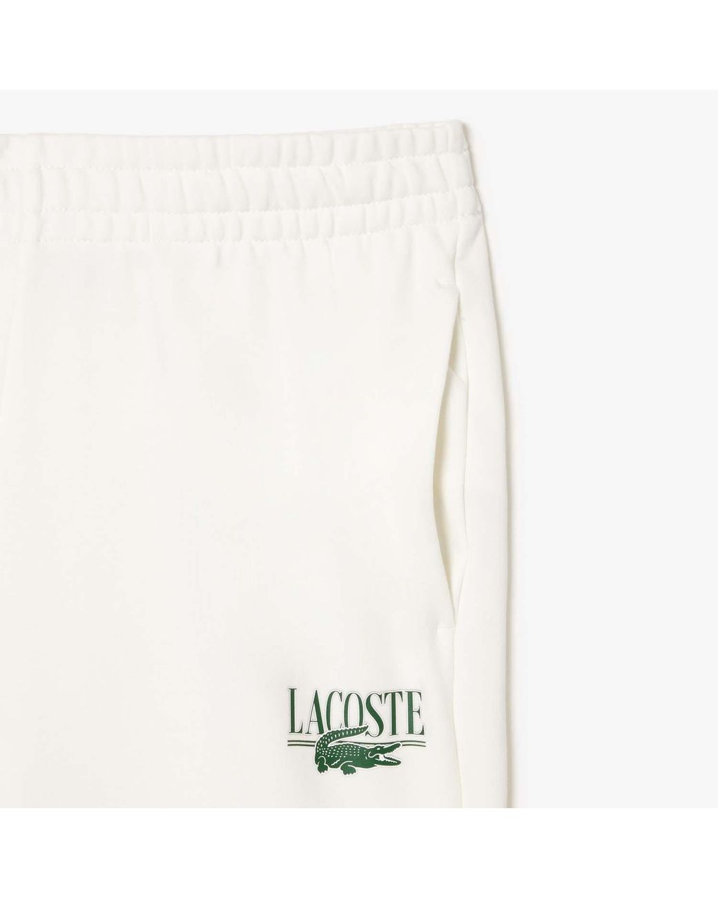 Lacoste White Cotton Straight-Leg Sweatpants