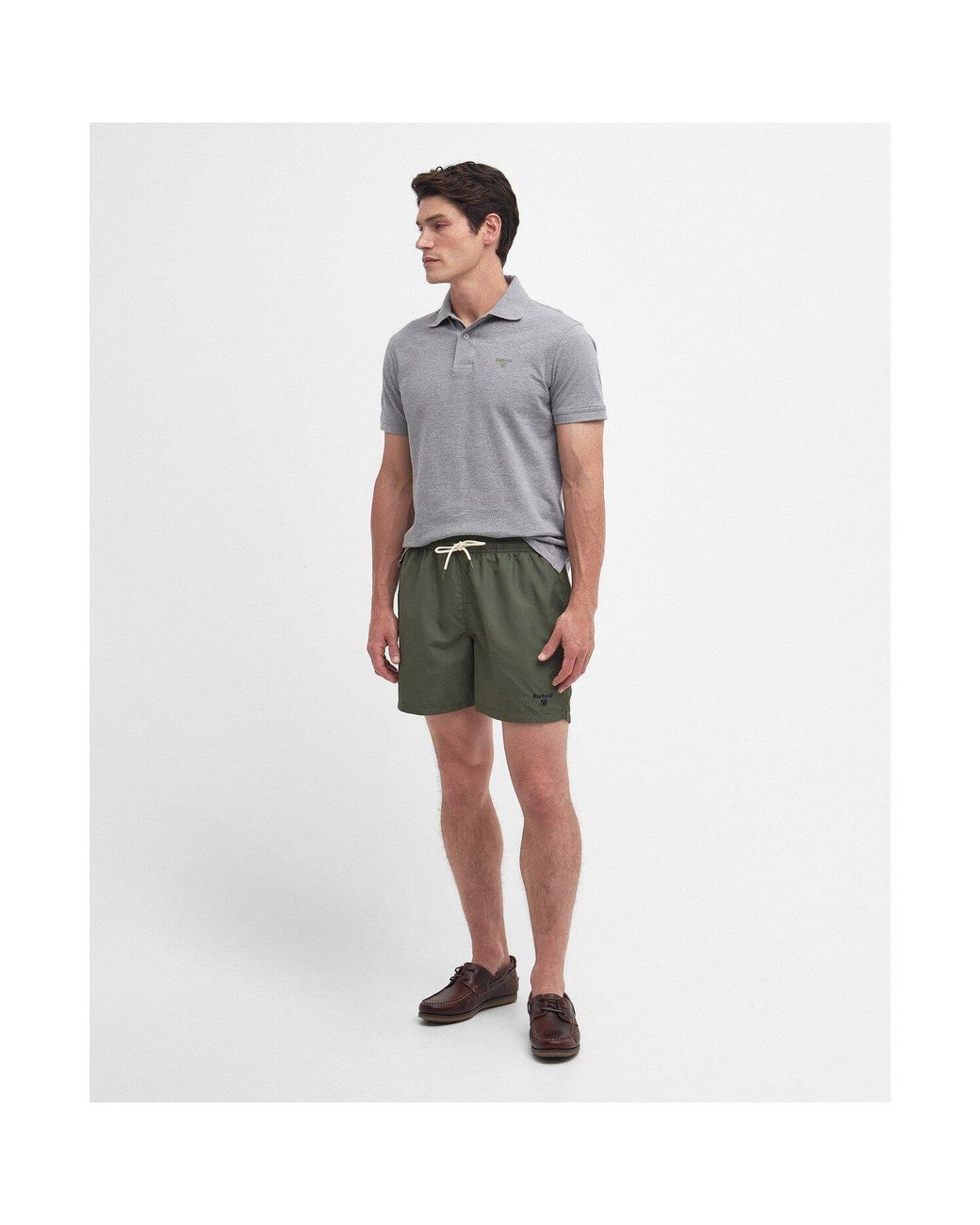 Barbour Green Logo Swim Shorts for men