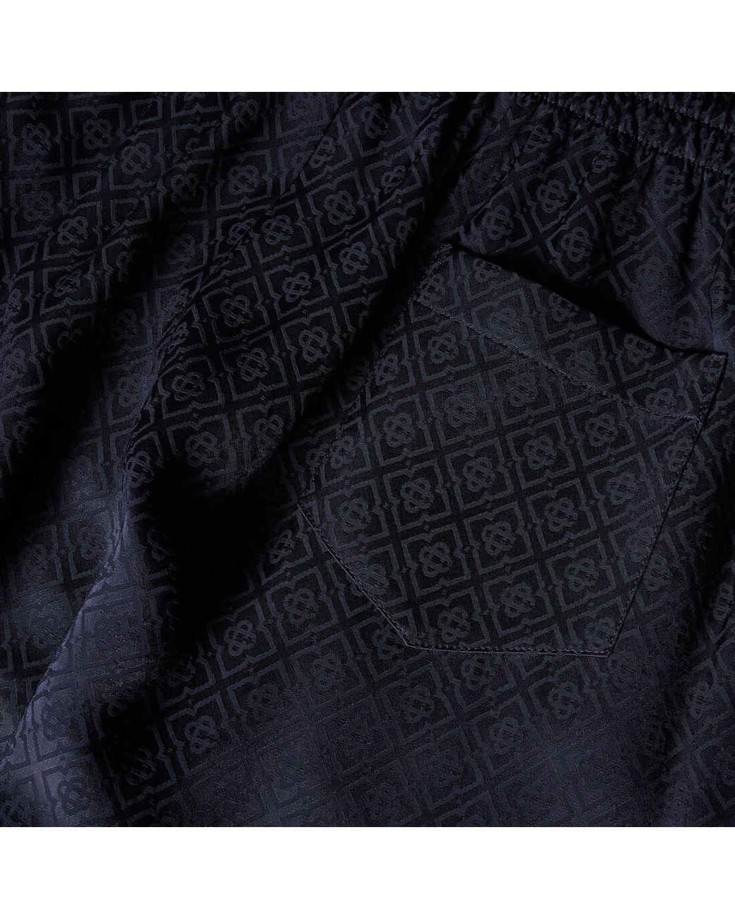 Casablanca Blue Mono Silk Straight Leg Trousers for men