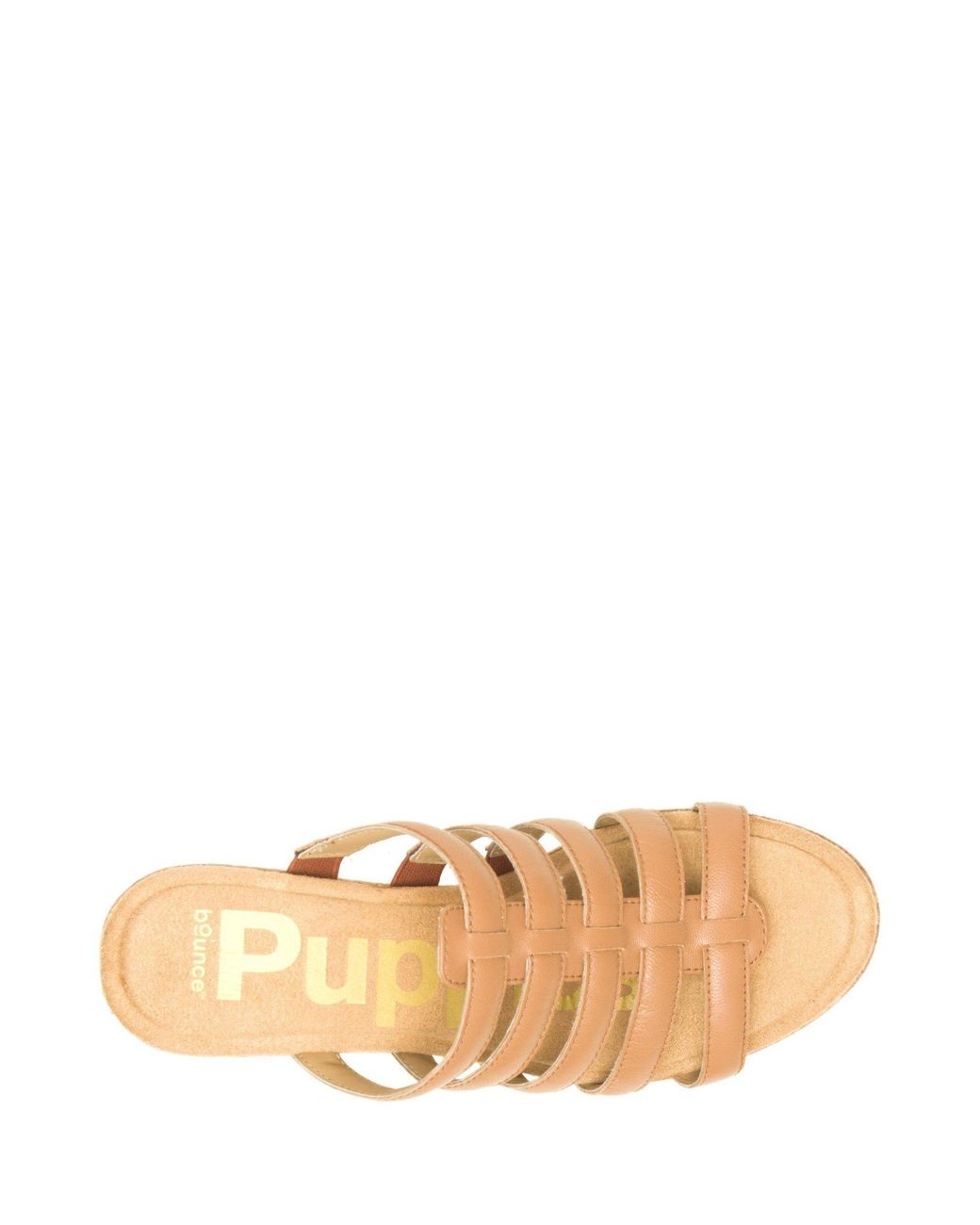 Hush Puppies Brown Willow Slide Leather Heeled Sandals