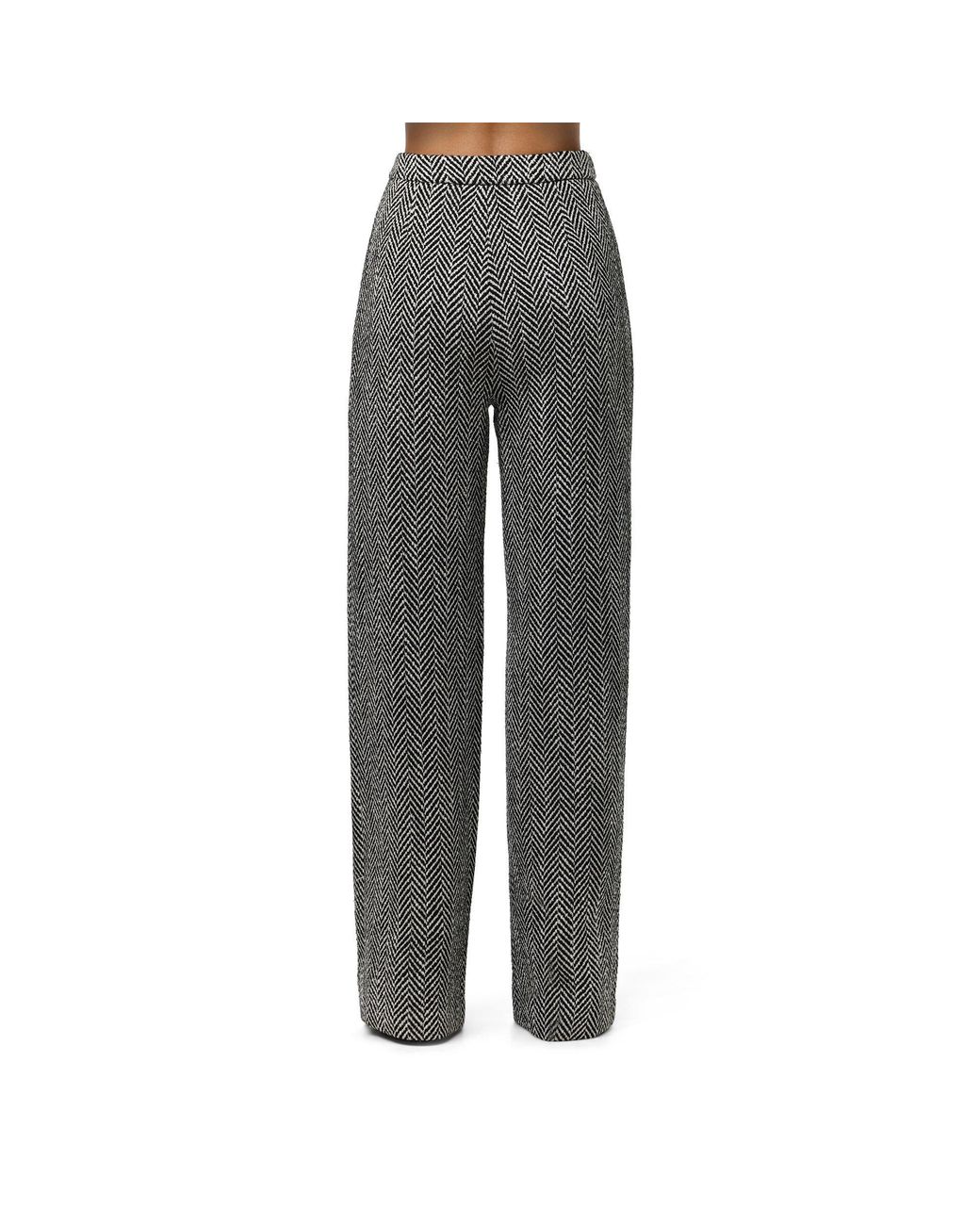 Naked Wardrobe Gray Herringbone Straight Trousers