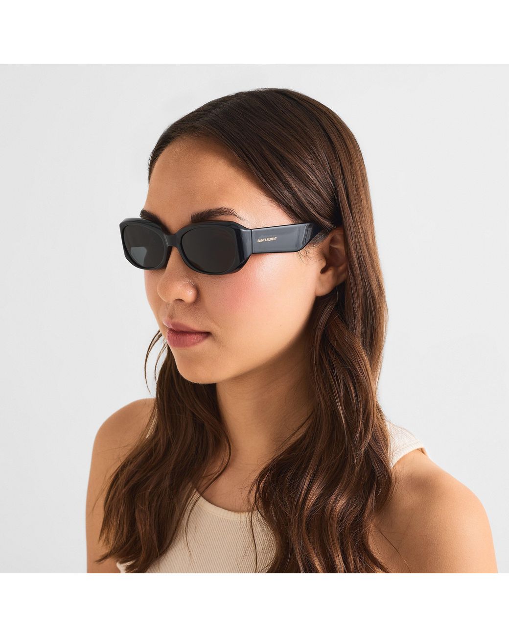 Saint Laurent Gray Sl 828 Rectangular Sunglasses