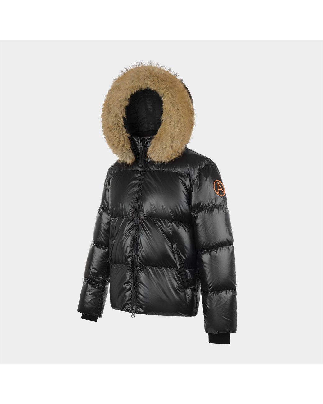 ARCTIC ARMY Black Puffer Og Hooded Long Sleeve Short Puffer Jacket