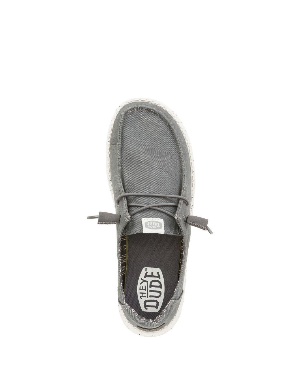 HeyDude Gray Wendy Canvas Low-Top Trainers