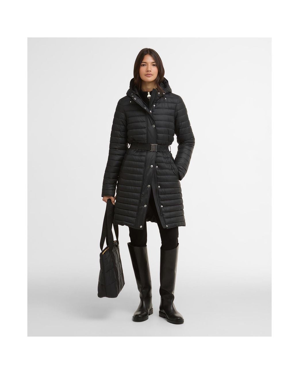 Barbour Black Longline Jada Puffer Jacket