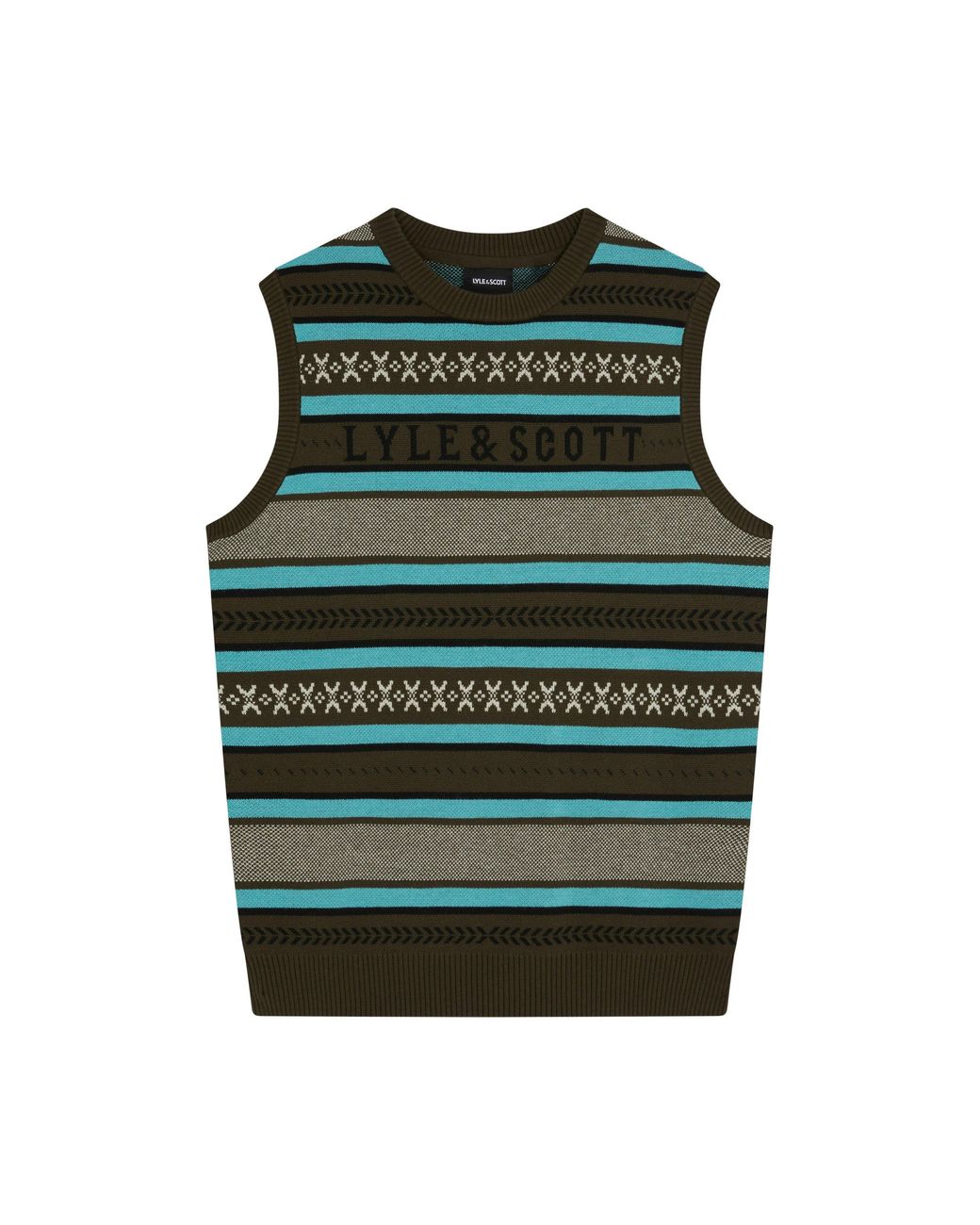 Lyle & Scott Green Glen Fair Isle Vest for men