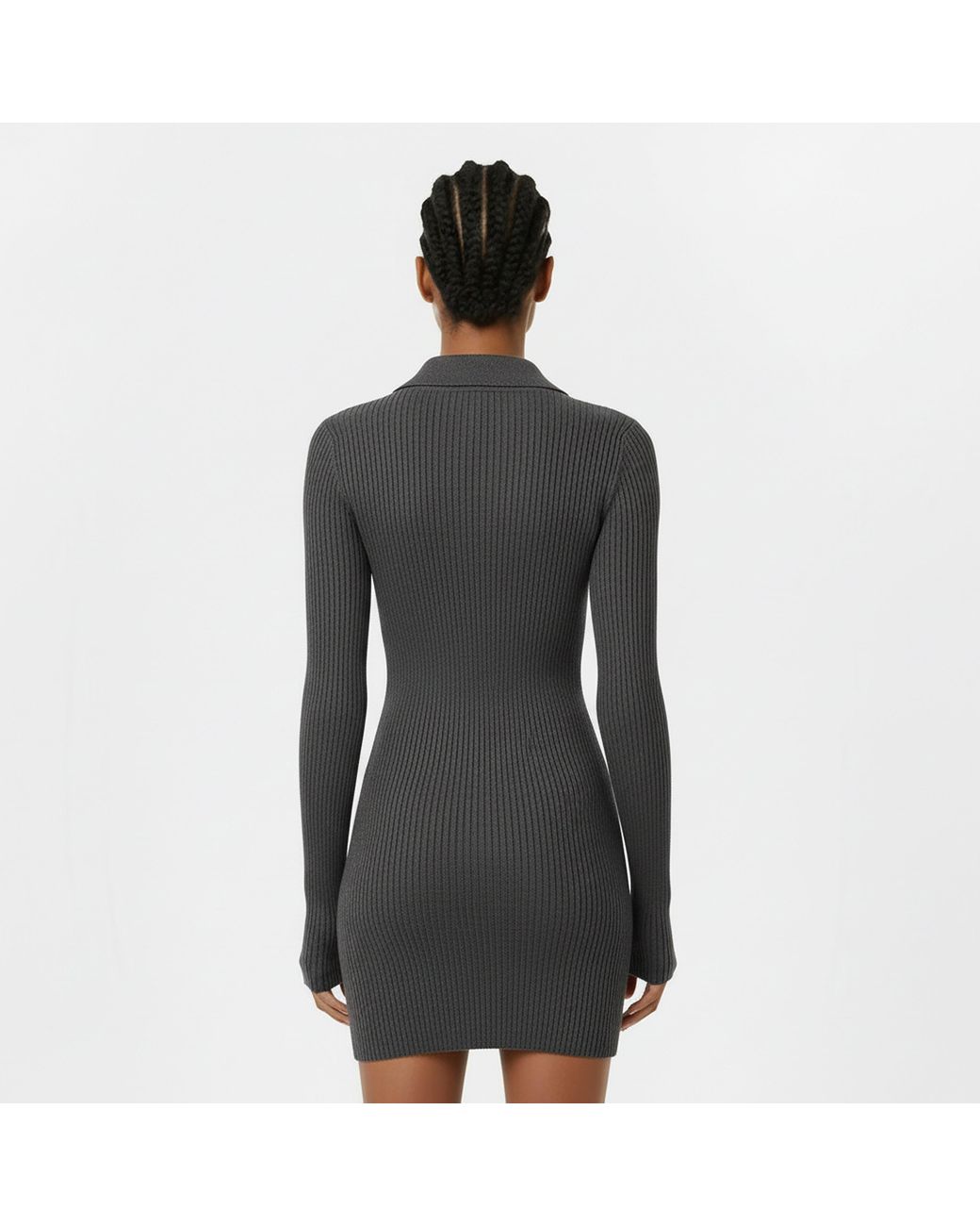 Jack Wills Black Zipped Mini Knitted Jumper Dress