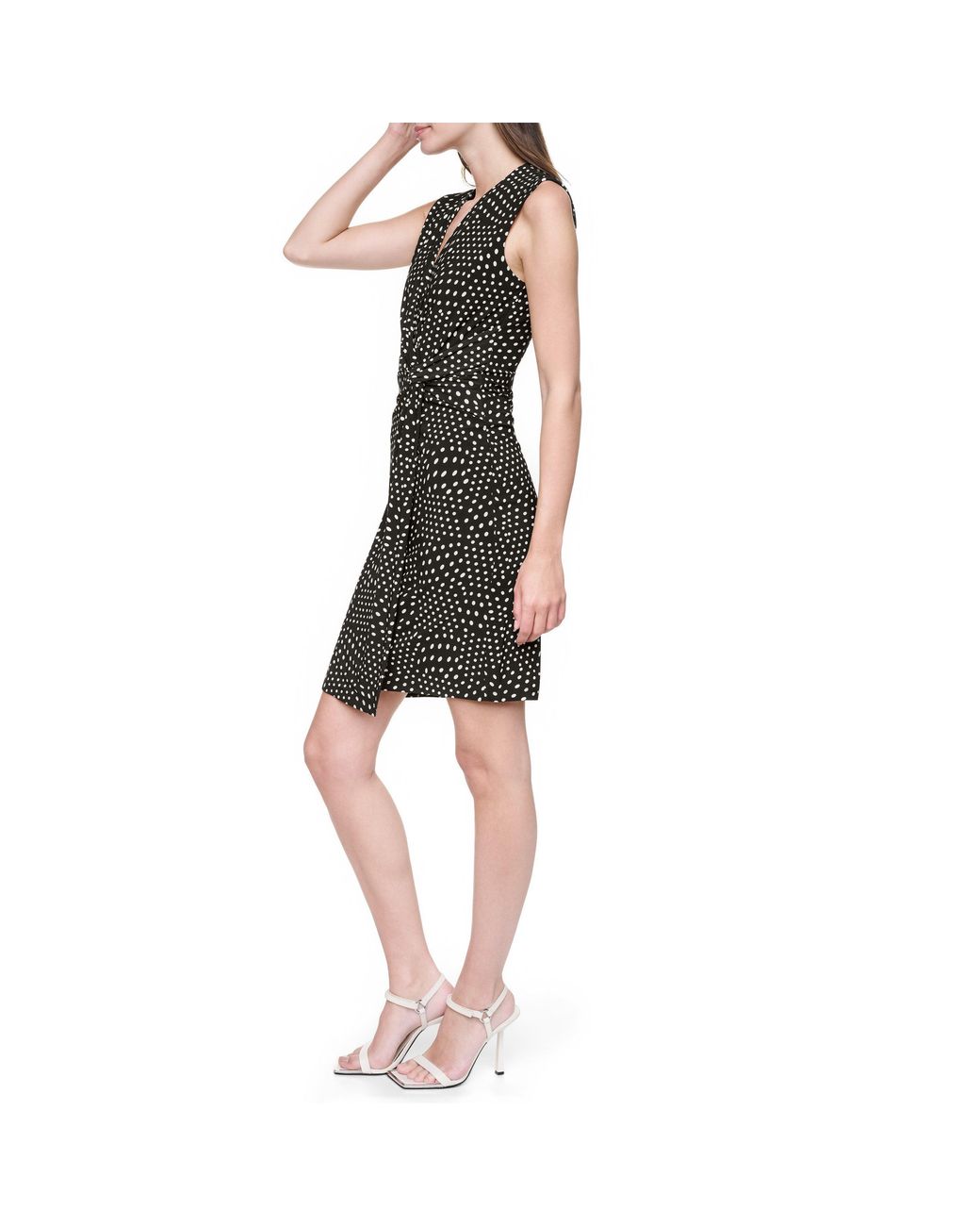 DKNY Black Sl Jersey Wrap Dress