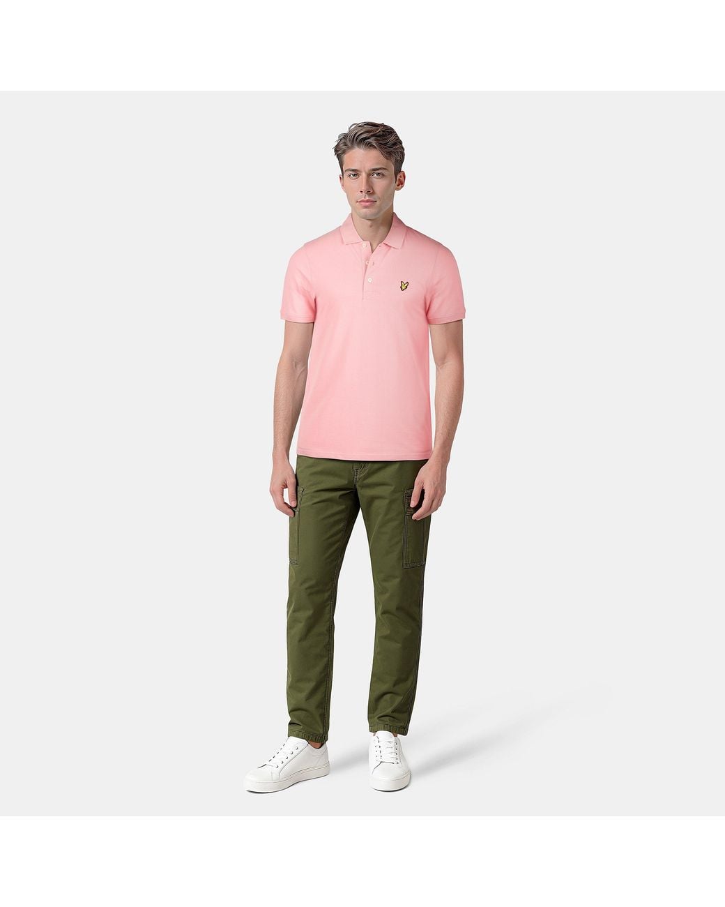 Lyle & Scott Pink Basic Short Sleeve Polo Shirt for men