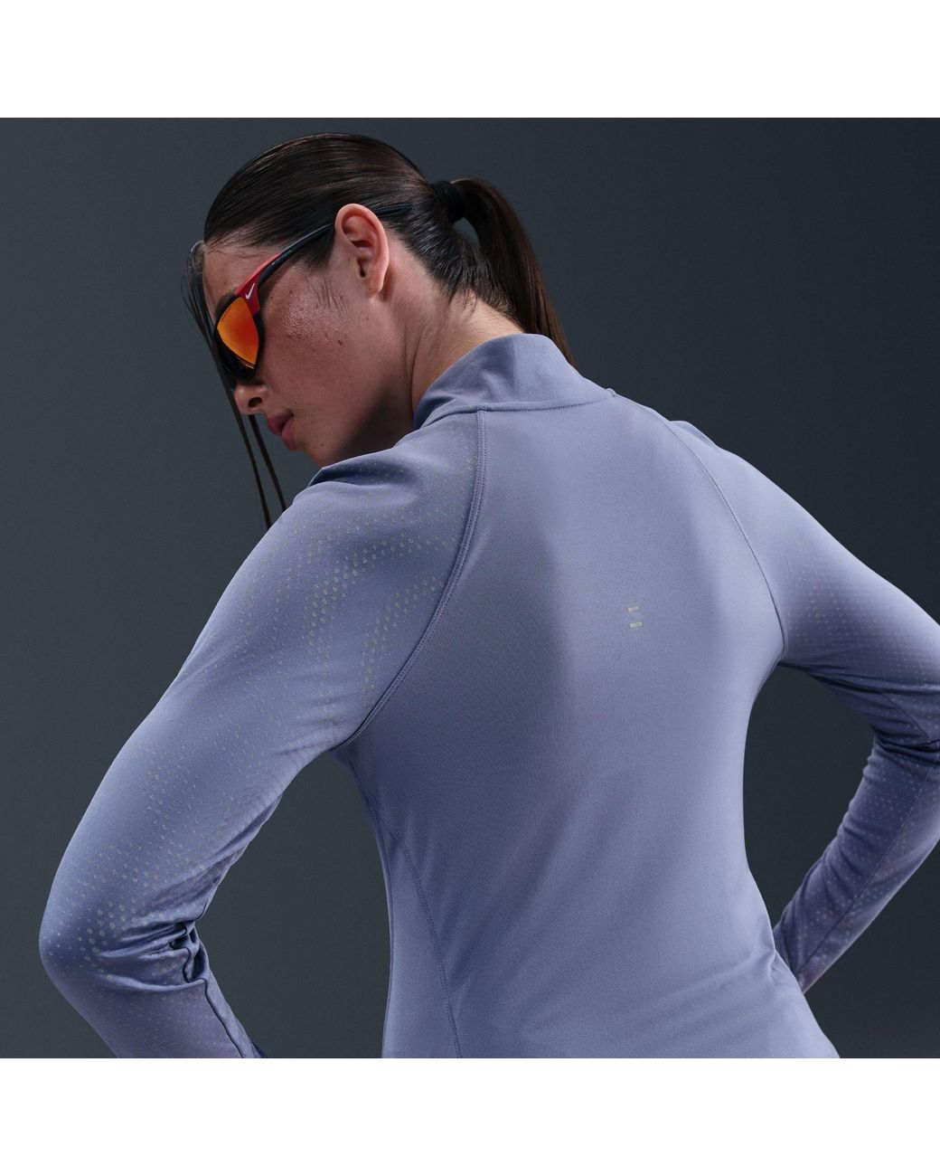 Nike Blue T Flash Long Sleeve Running T-Shirt