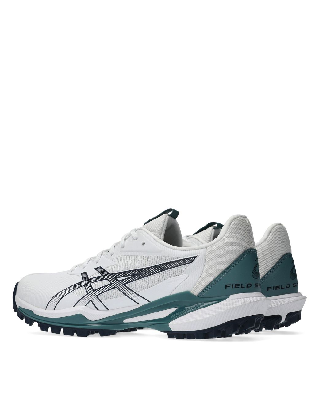 Asics White Field Astro Hockey Shoes for men