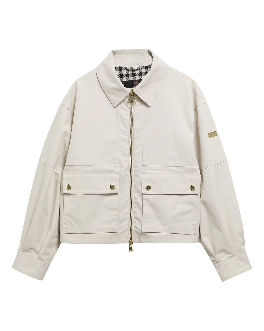 Barbour White Gabriette Cotton Rain Jacket