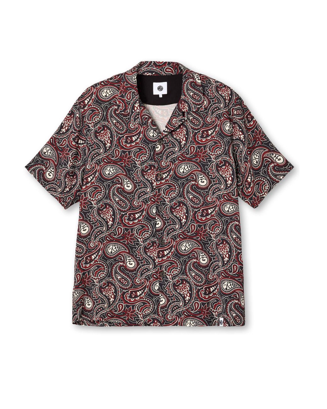 Pretty Green Purple Feltham Paisley Short-Sleeve Patterned Shirt for men