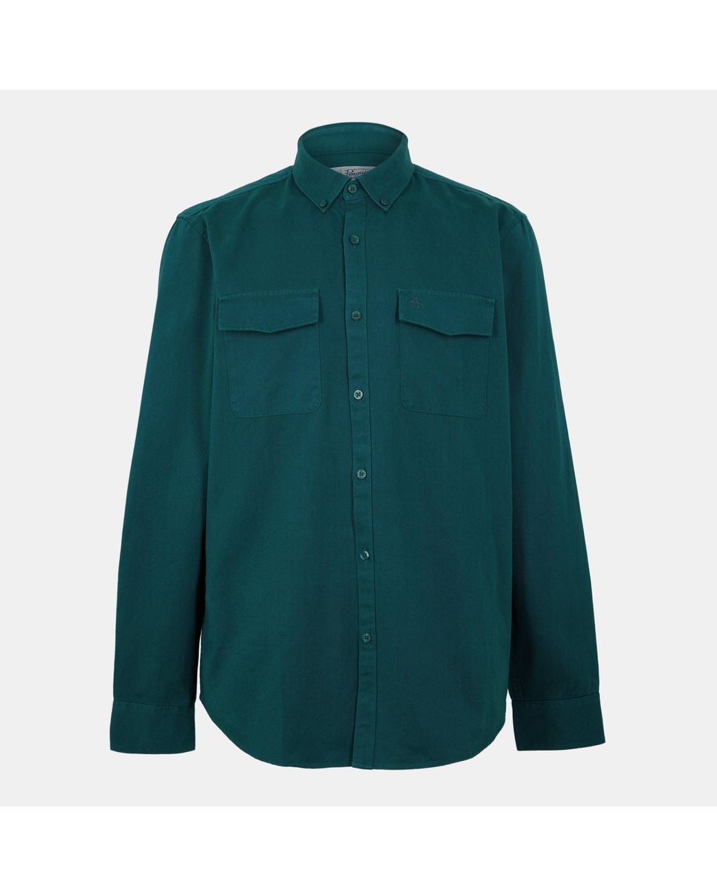 Original Penguin Green Long Sleeve Twill Overshirt for men