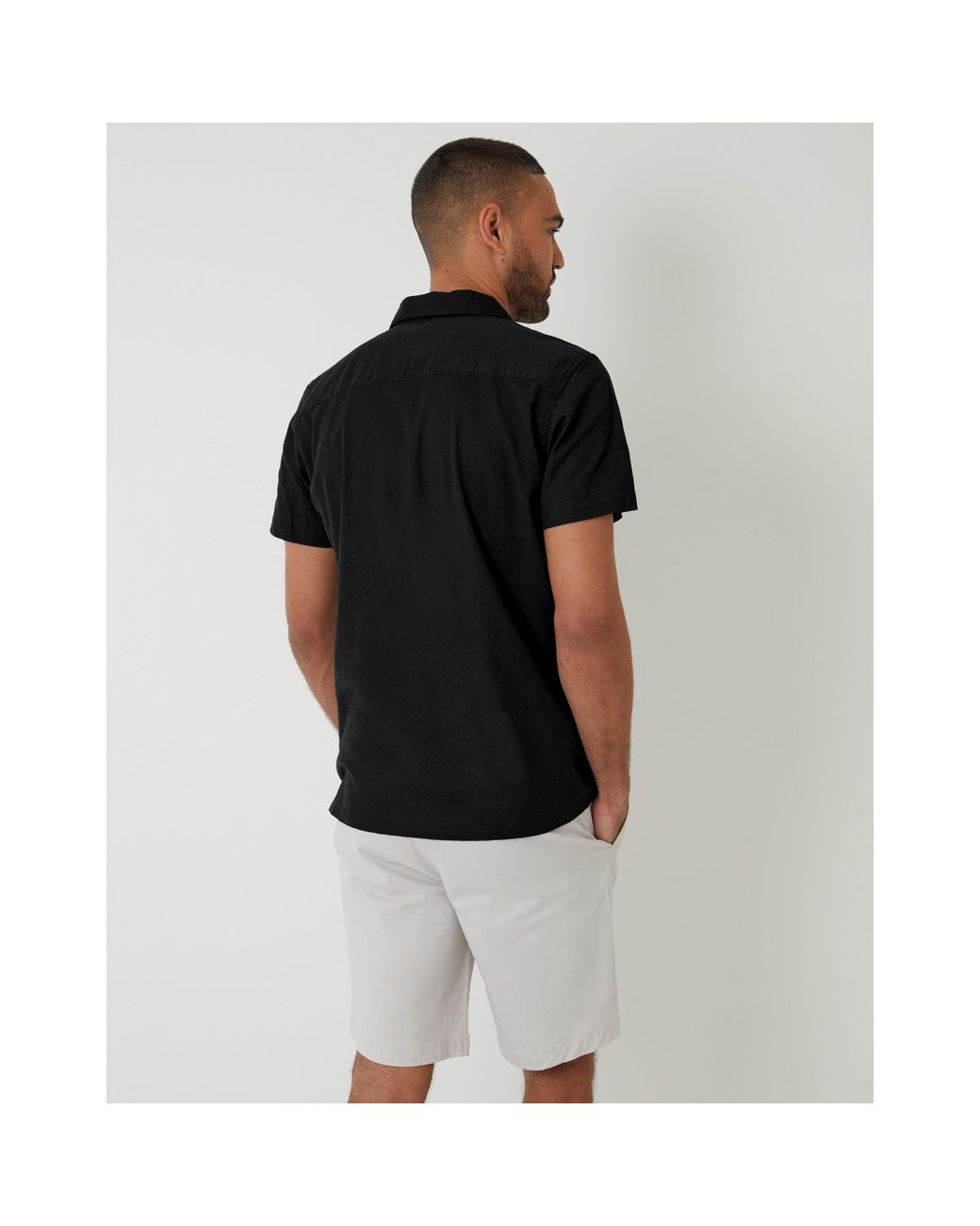 Threadbare Black Maples Short-Sleeve Patterned Shirt for men