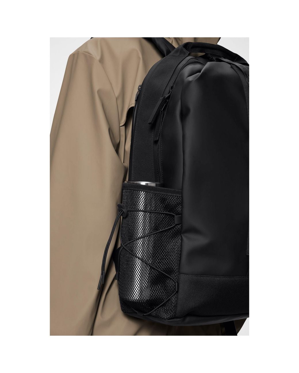 Rains Black Trail Clip Front Waterproof Backpack 27 L