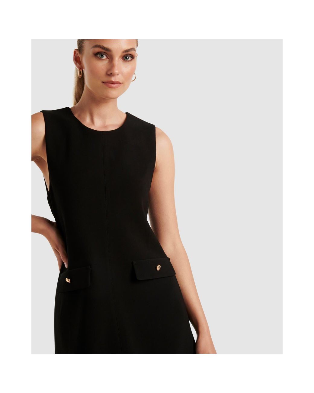 Forever New Black Workwear Mini Tea Dress