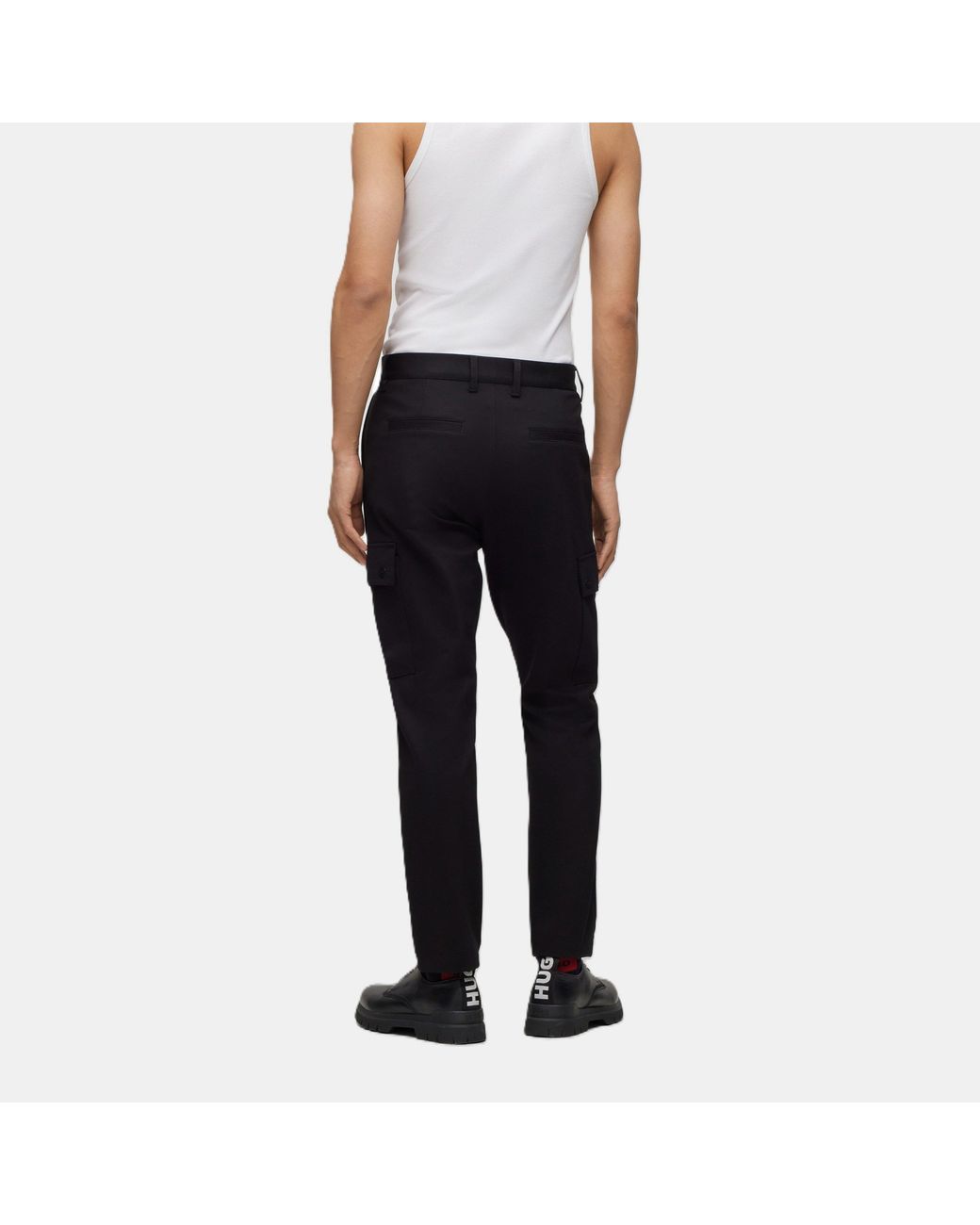 HUGO Black Slim Fit Trousers for men