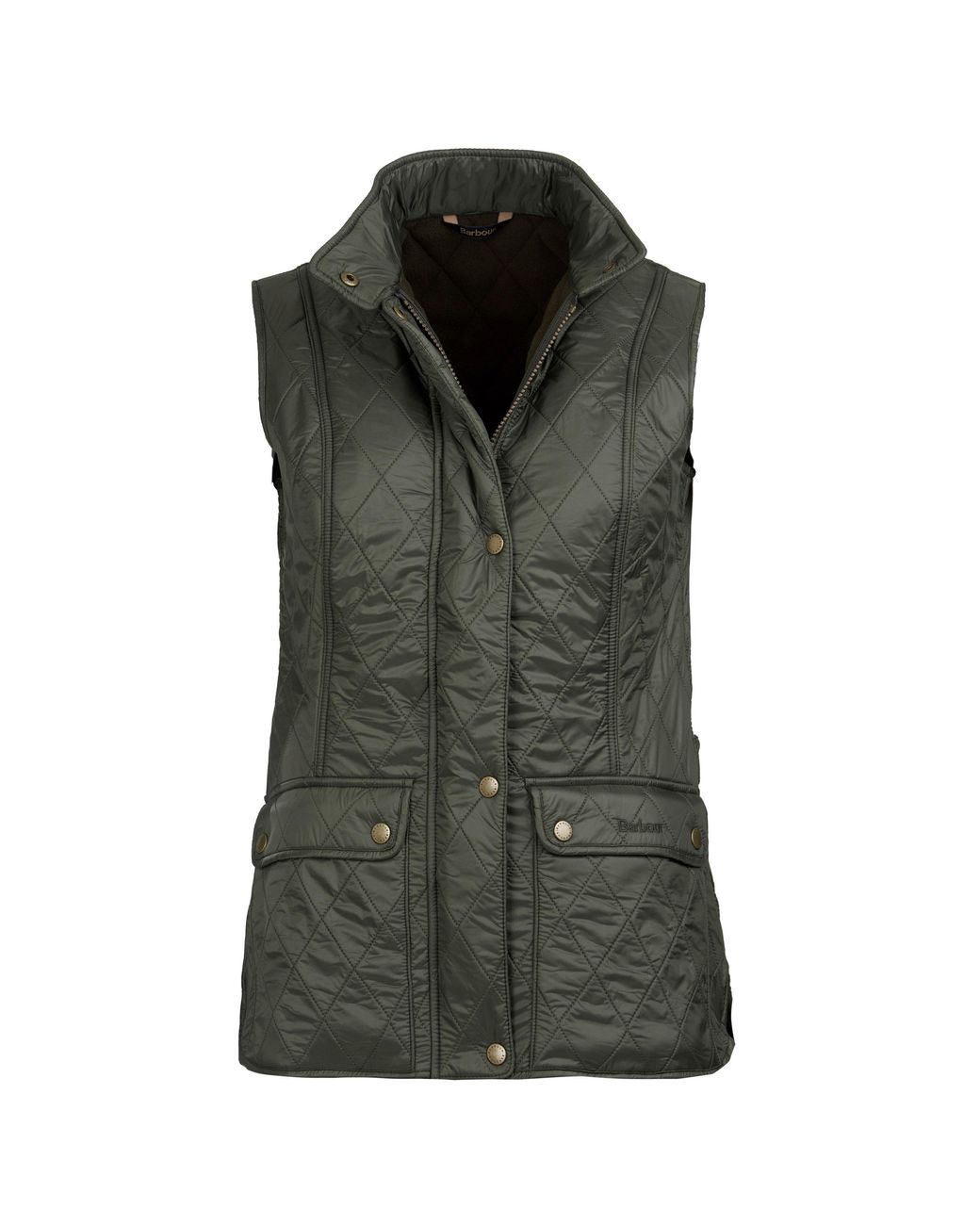 Barbour Gray Wray Diamond Quilted Fleece Lined Sleeveless Gilet
