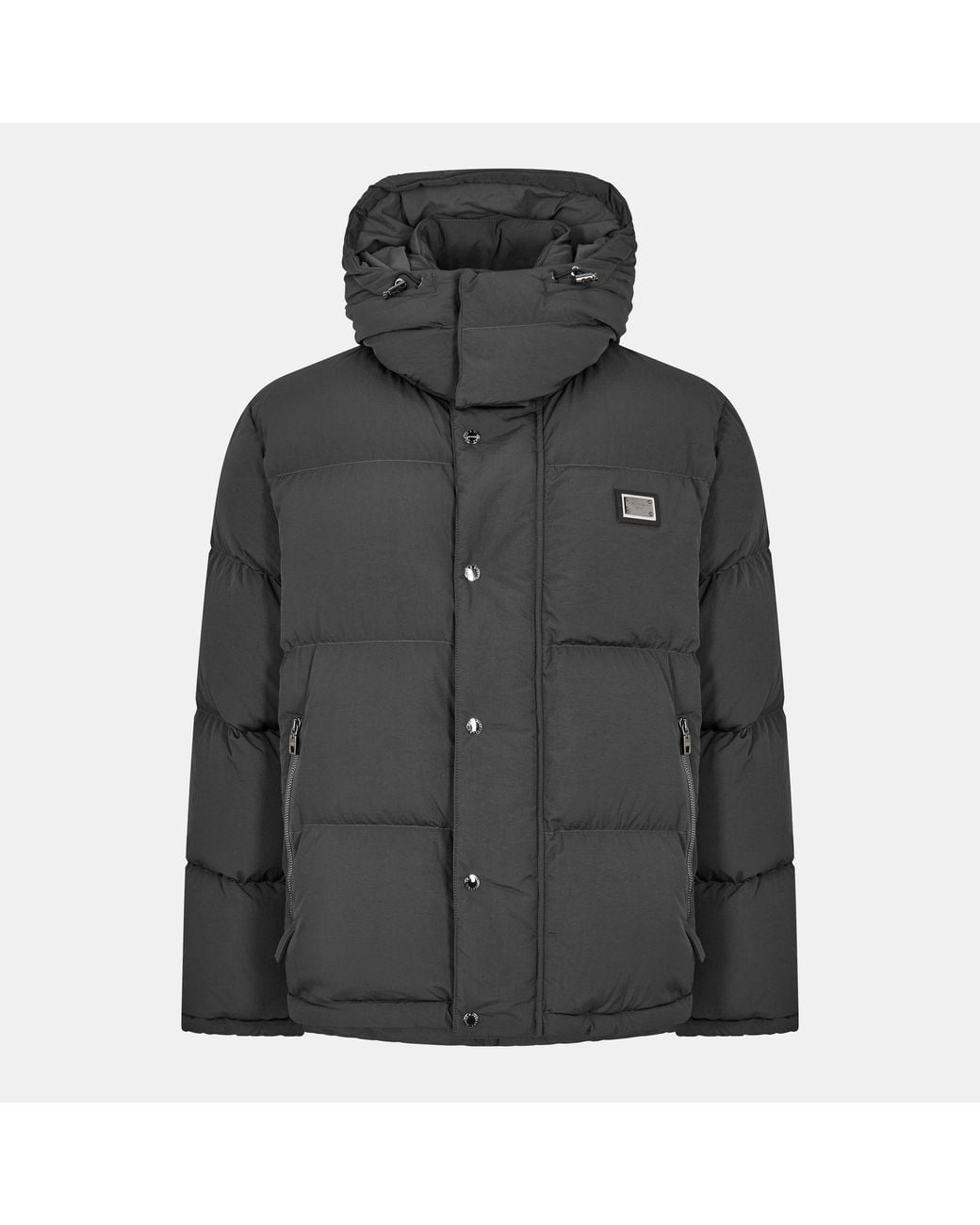 Dolce & Gabbana Gray Short Quilted Puffer Jacket for men